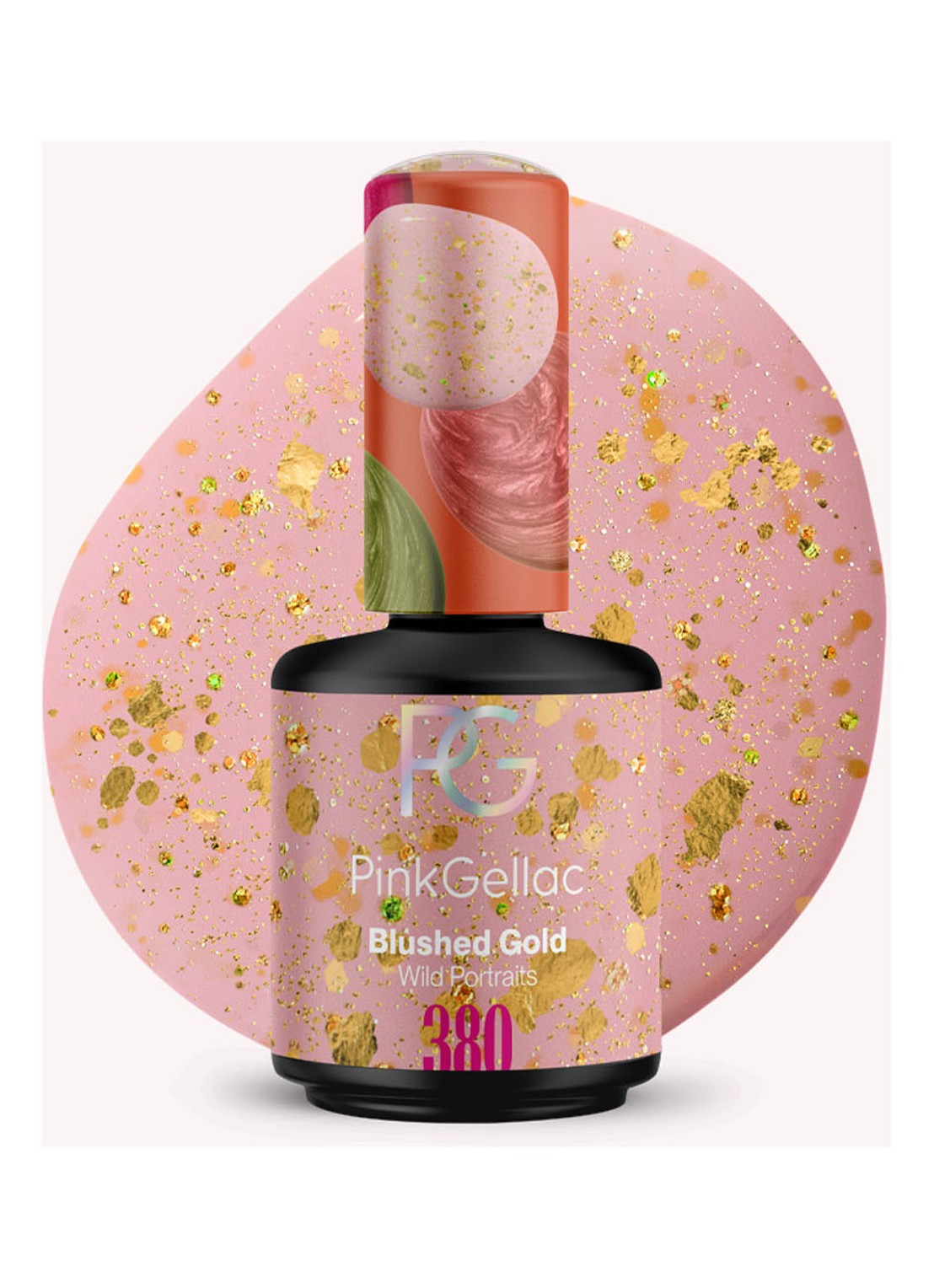 Pink Gellac 380 Blushed Gold - gel nagellak - voorkant 380 blushed gold