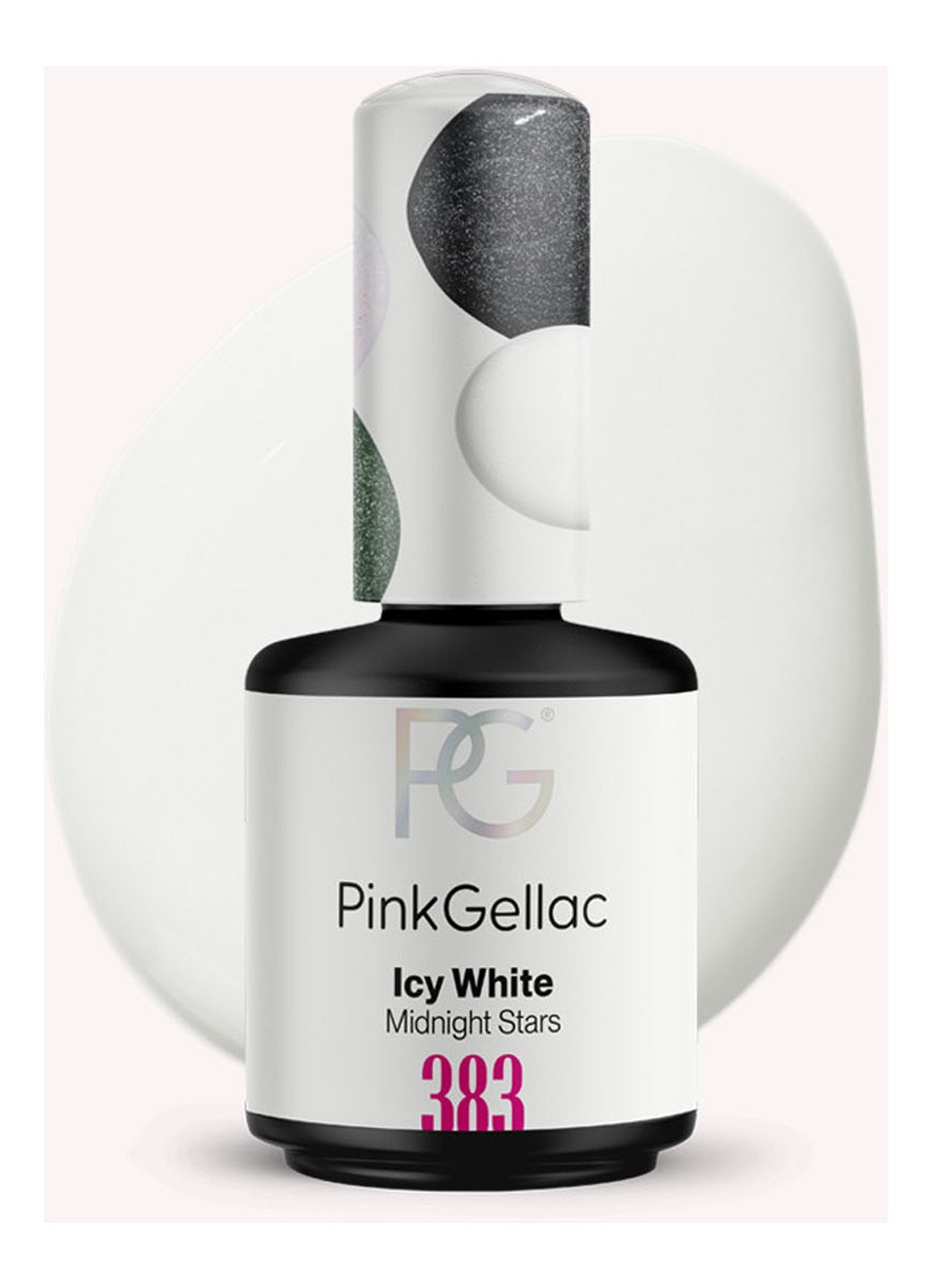 Pink Gellac 383 Icy White - gel nagellak - voorkant 383 icy white