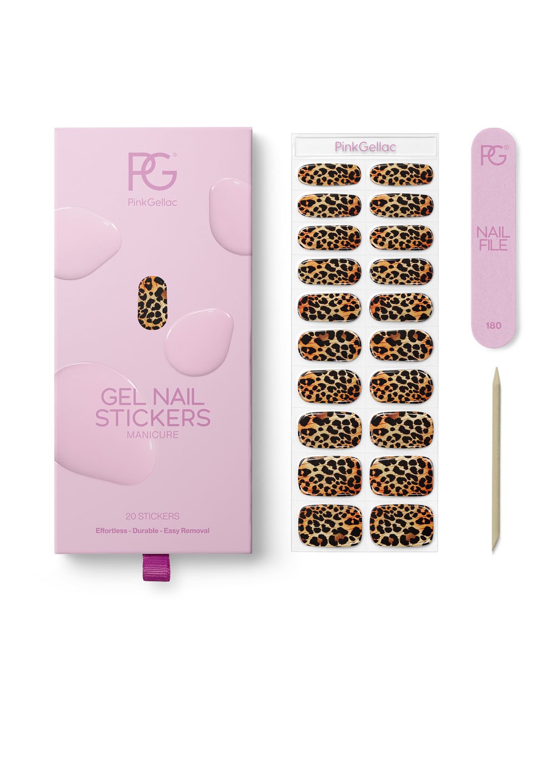 Pink Gellac Gel Stickers - nagelstickers - voorkant 4 028 lavish leopard