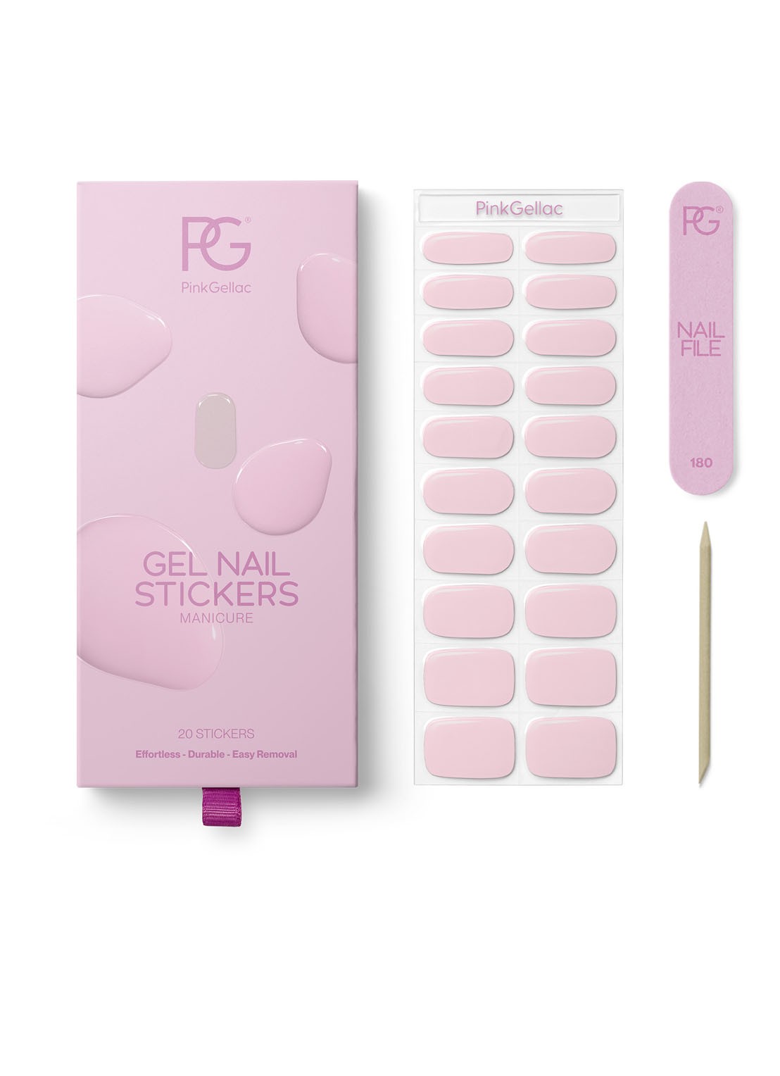 Pink Gellac Gel Stickers - nagelstickers - voorkant 4 007 flirty pink