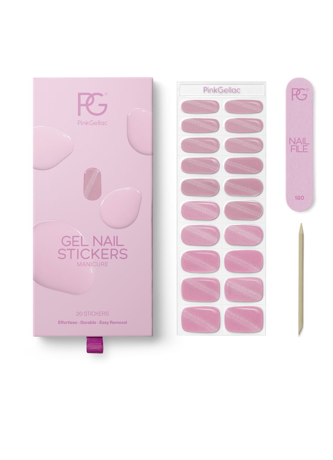 Pink Gellac Gel Stickers - nagelstickers - voorkant 018 cat eye blushing pink