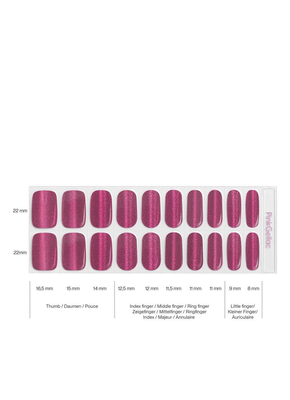 Pink Gellac Gel Stickers - nagelstickers - detail 2 027 cat eye flamenco red