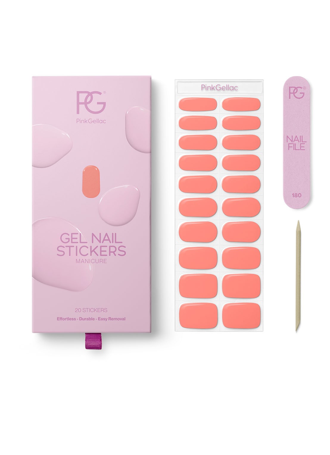 Pink Gellac Gel Stickers - nagelstickers - voorkant 043 soft apricot
