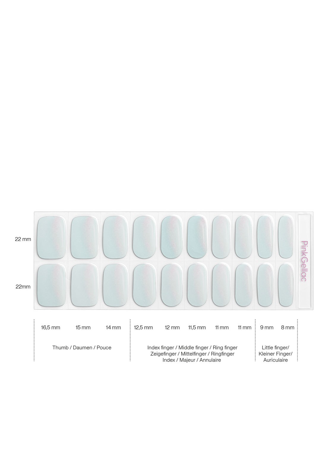 Pink Gellac Gel Stickers - nagelstickers - detail 2 minty chrome