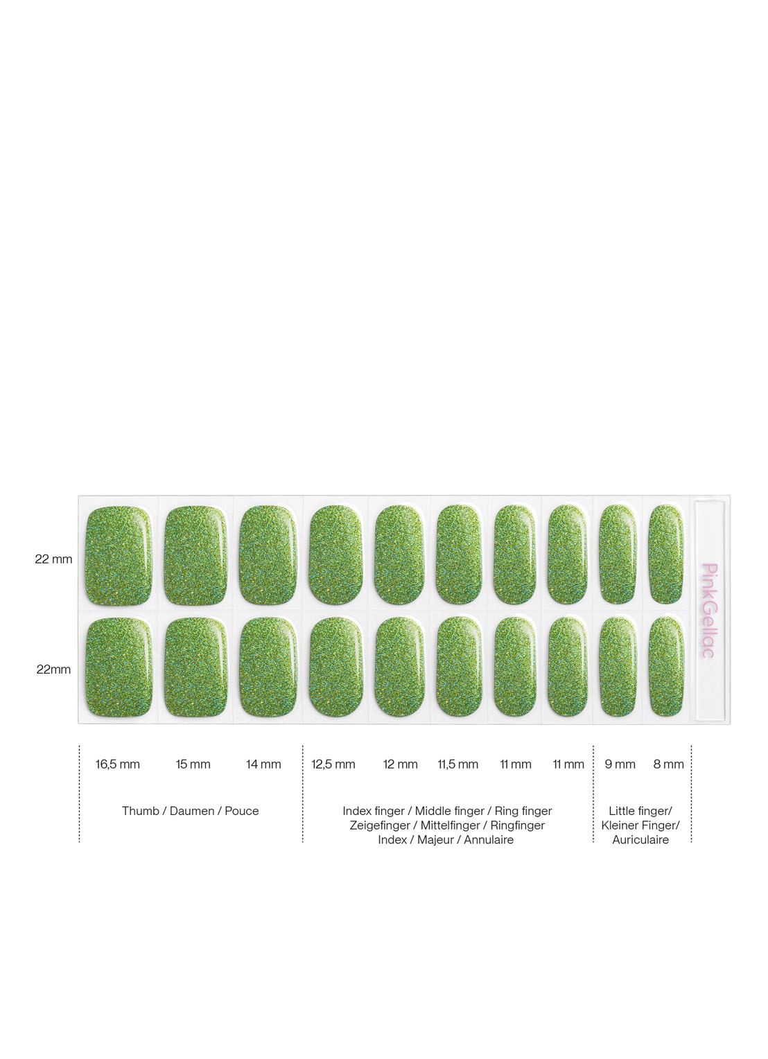 Pink Gellac Gel Stickers - nagelstickers - detail 4 sparklink green