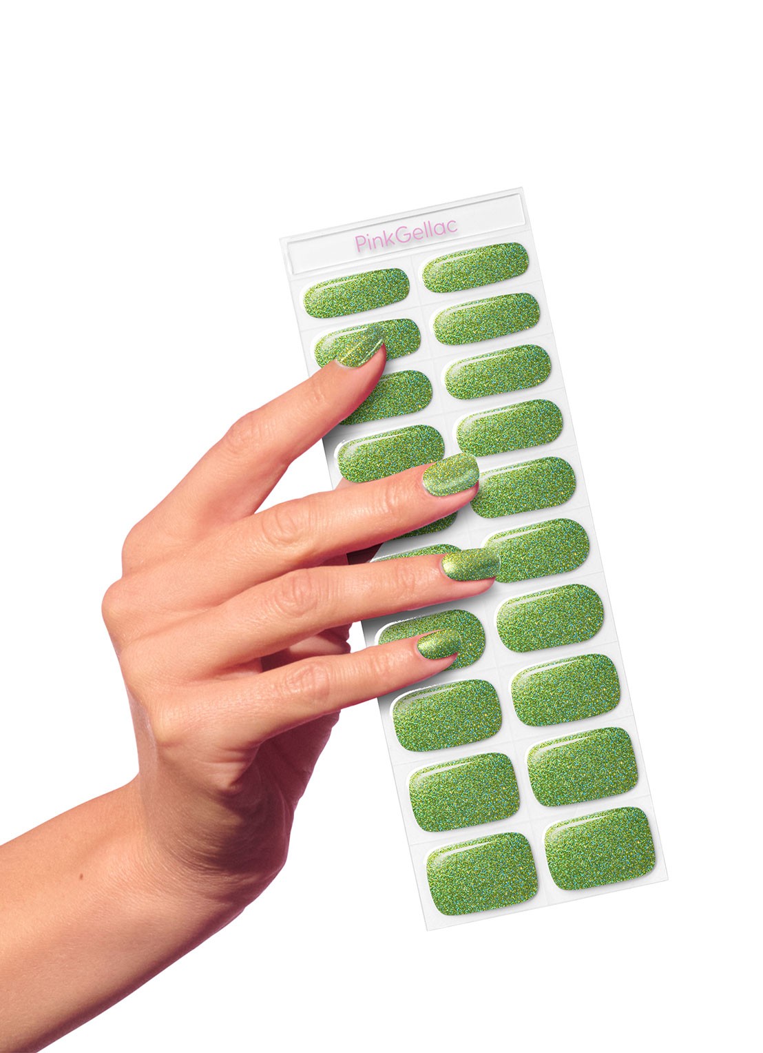 Pink Gellac Gel Stickers - nagelstickers - voorkant 2 sparklink green