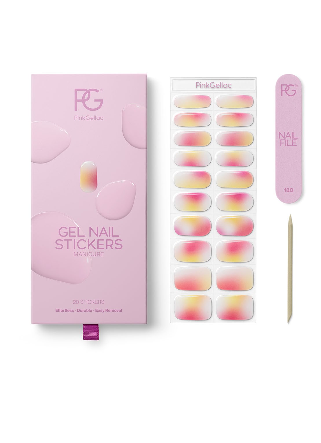 Pink Gellac Gel Stickers - nagelstickers - voorkant soft sunset