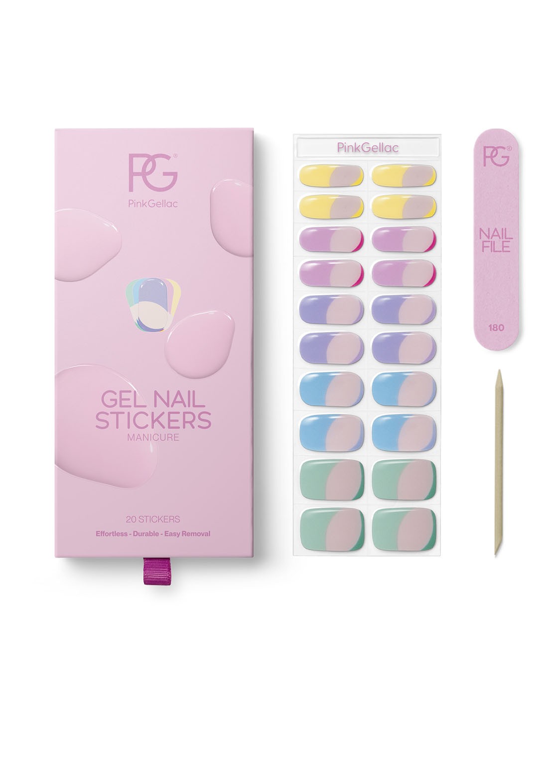 Pink Gellac Gel Stickers - nagelstickers - voorkant 4 pastel dream