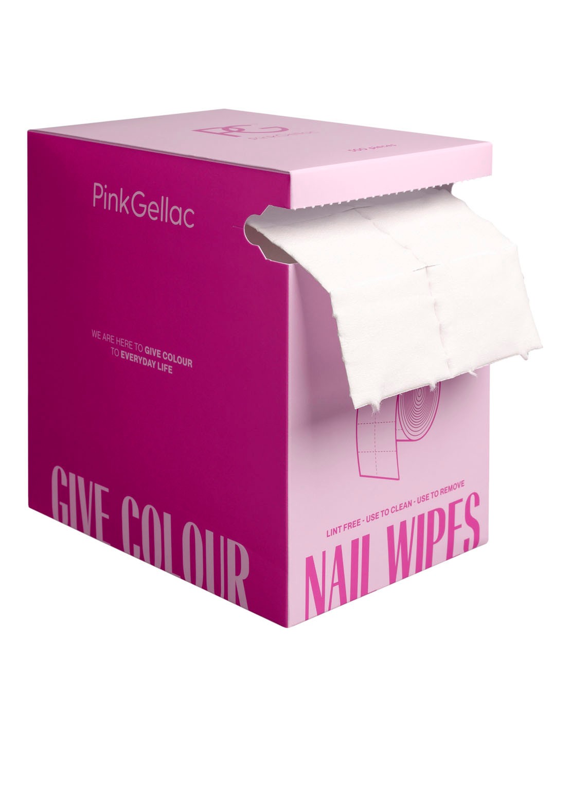 Pink Gellac Nail Wipes - gellak reiniger 500 stuks - voorkant undefined