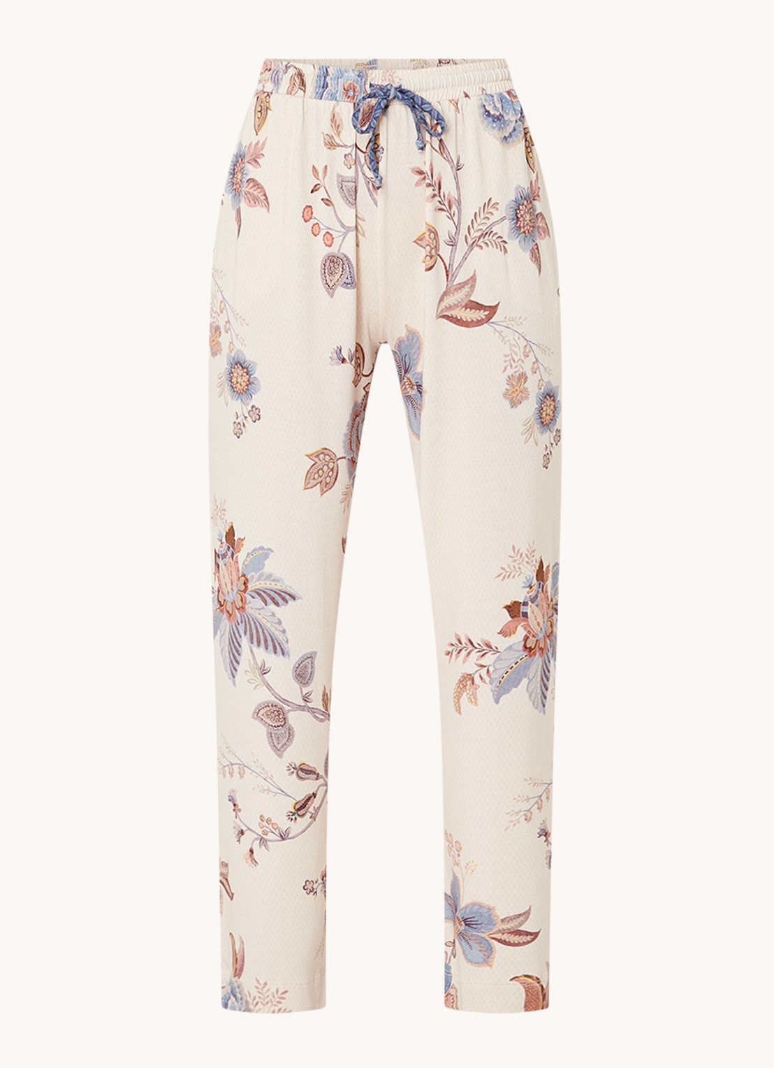 Pip Studio Belin pyjamabroek met bloemenprint - voorkant 2 lindegroen