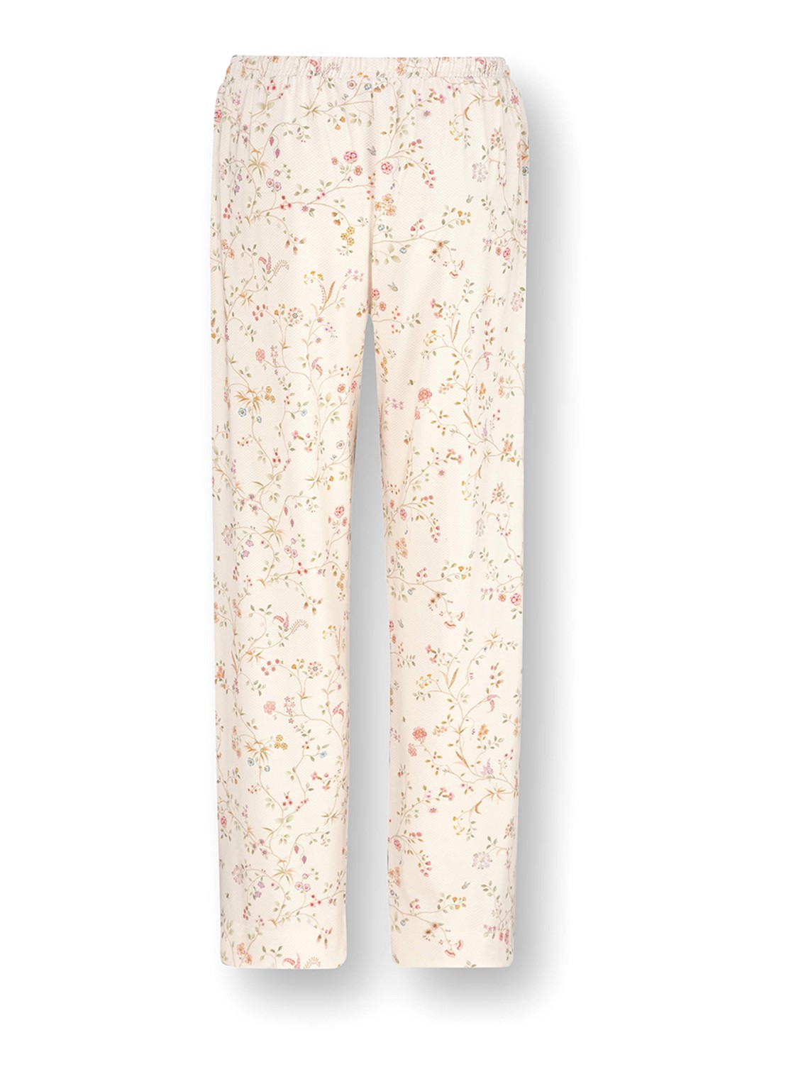 Pip Studio Belin pyjamabroek met bloemenprint - achterkant 7 gebroken wit
