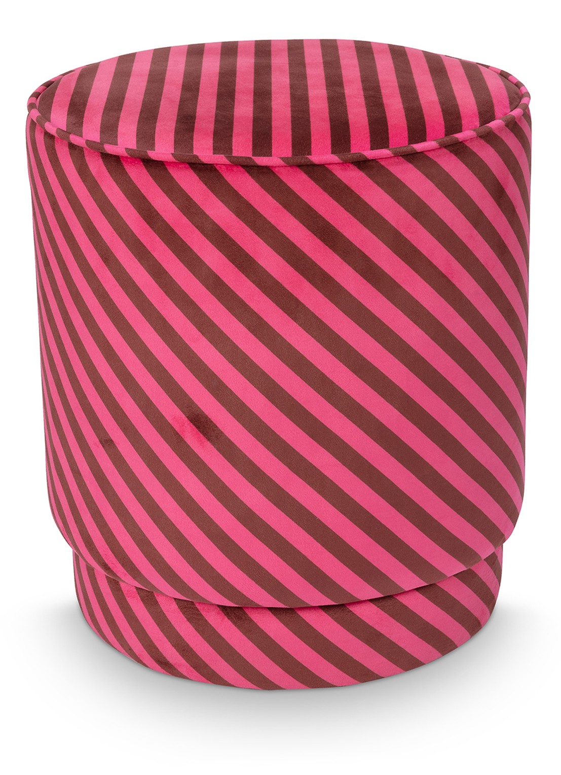 Pip Studio Block Stripe poef 40 x 45 cm - voorkant 5 roze