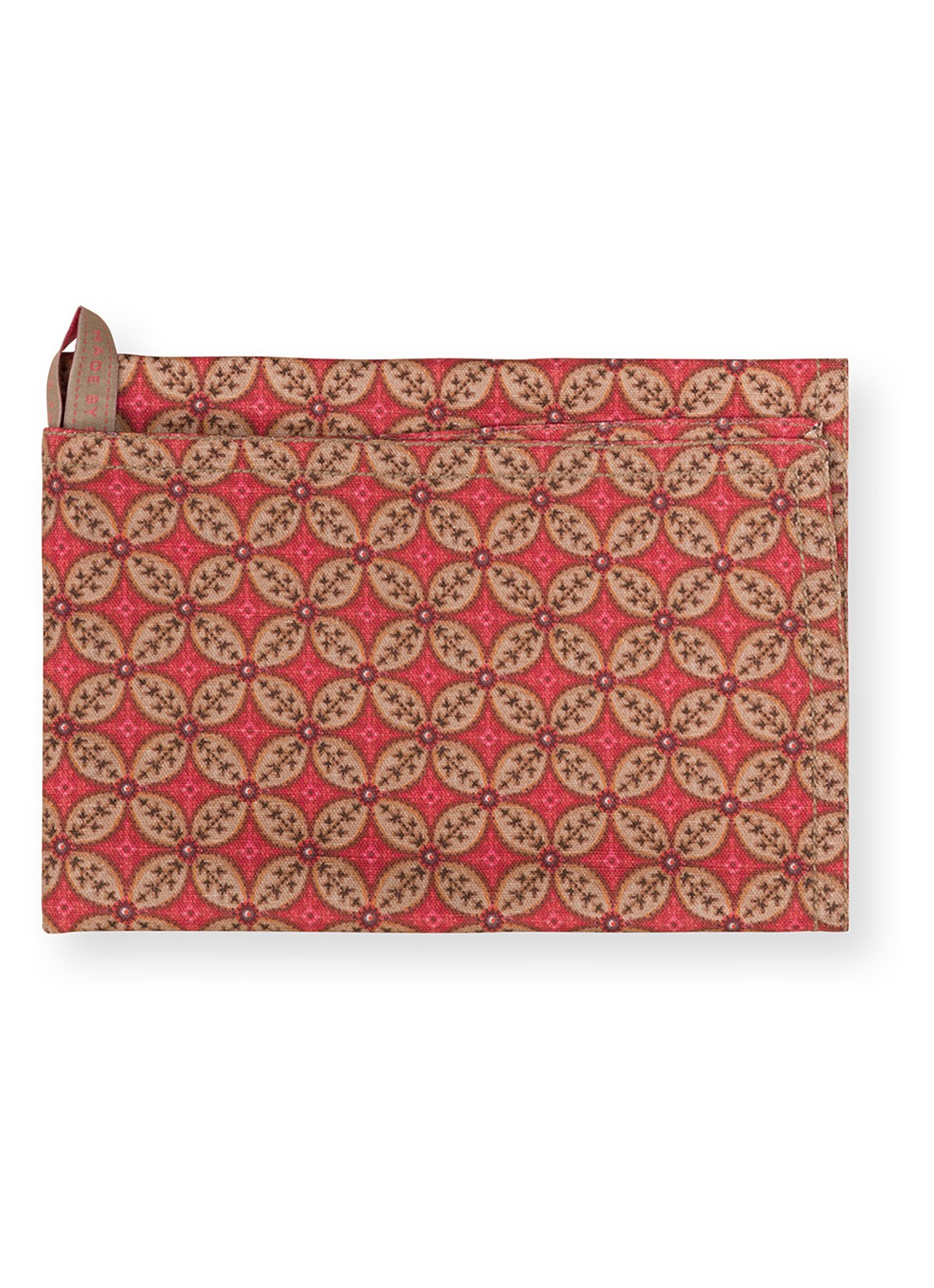 Pip Studio Blooming Tales Bustani-Pashmina theedoek 50 x 70 cm set van 2 - detail donkerrood