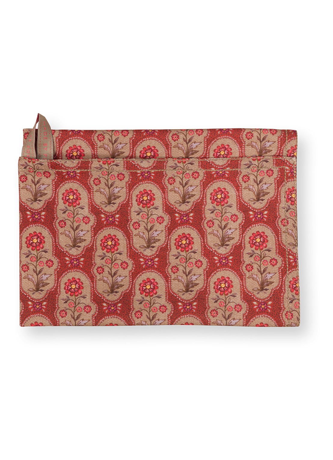 Pip Studio Blooming Tales Bustani-Pashmina theedoek 50 x 70 cm set van 2 - detail 4 donkerrood