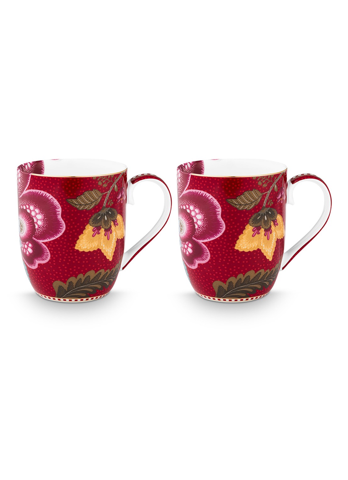 Pip Studio Blooming Tales Fantasy kopje set van 2 - detail 2 donkerrood