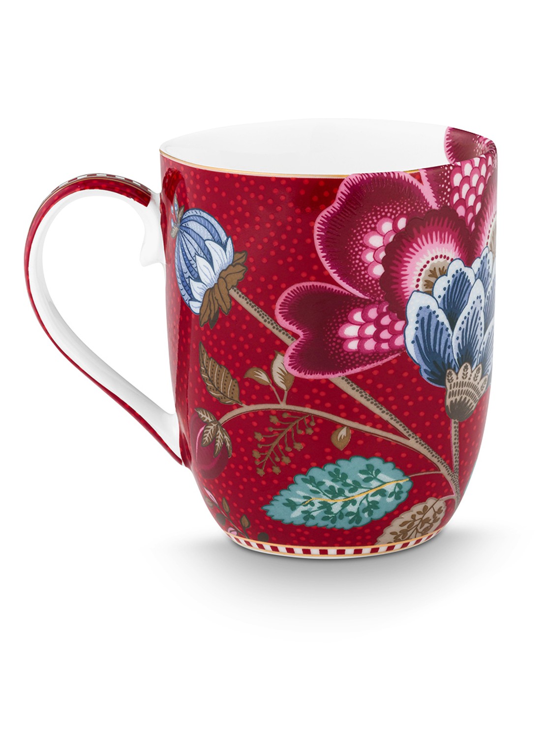 Pip Studio Blooming Tales Fantasy kopje - achterkant donkerrood