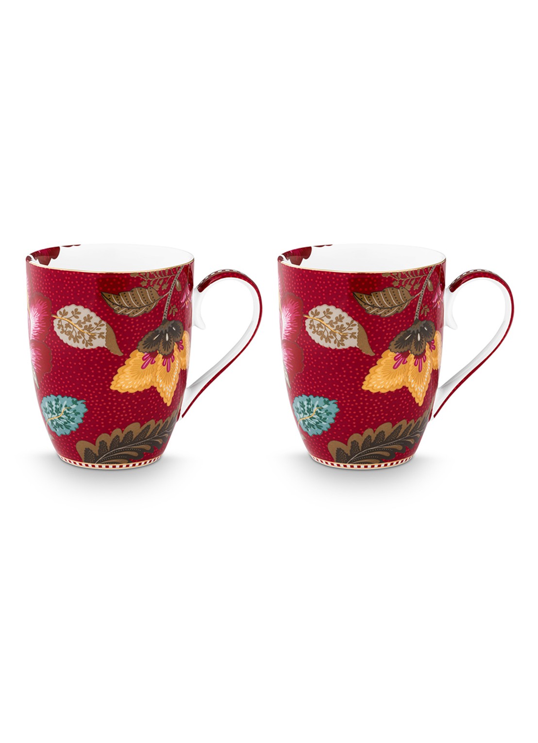 Pip Studio Blooming Tales Fantasy mok set van 2 - detail 4 donkerrood