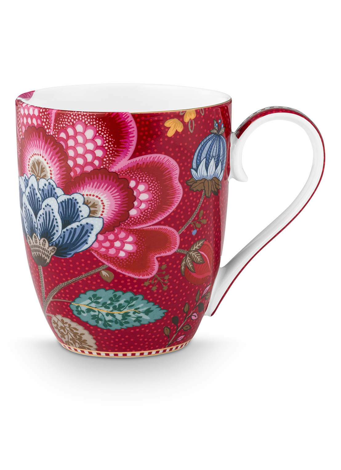 Pip Studio Blooming Tales Fantasy mok - voorkant 2 donkerrood