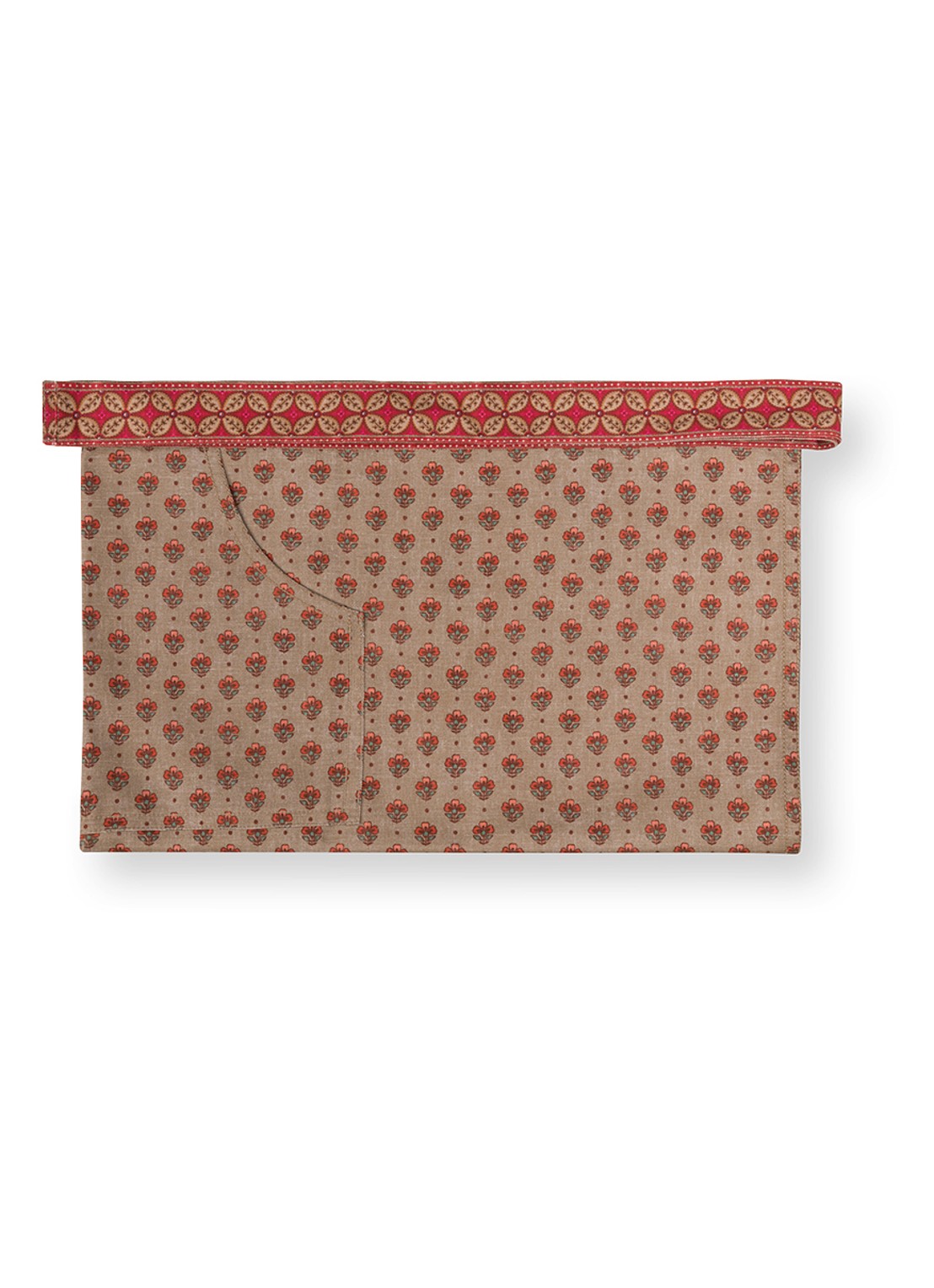 Pip Studio Blooming Tales keukenschort  - voorkant donkerrood