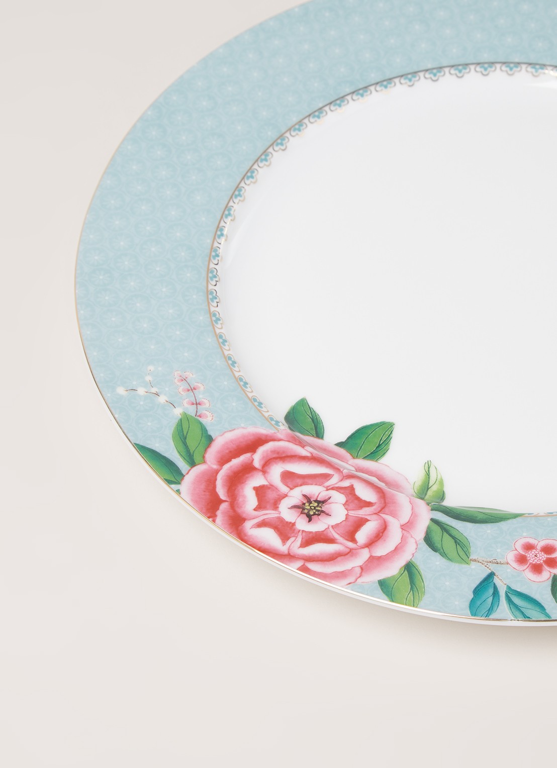 Pip Studio Blushing Birds dinerbord 26,5 cm - detail 3 lichtblauw