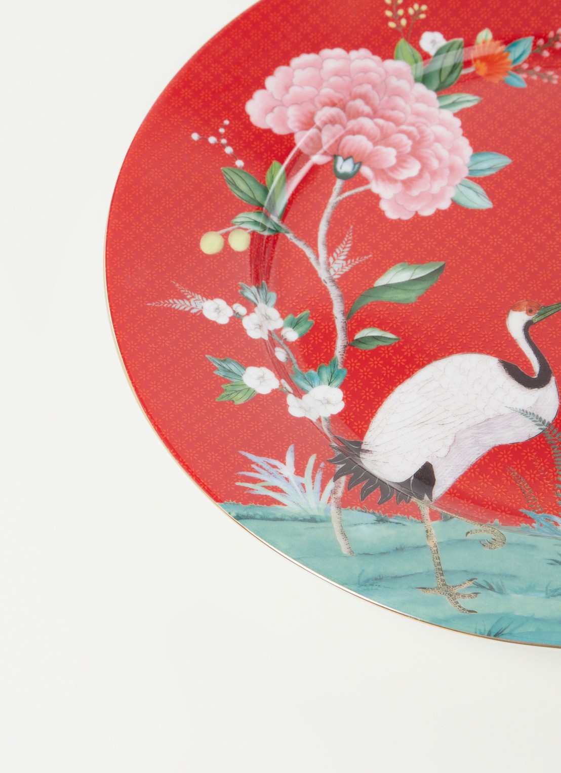 Pip Studio Blushing Birds onderbord 32 cm  - detail 3 rood