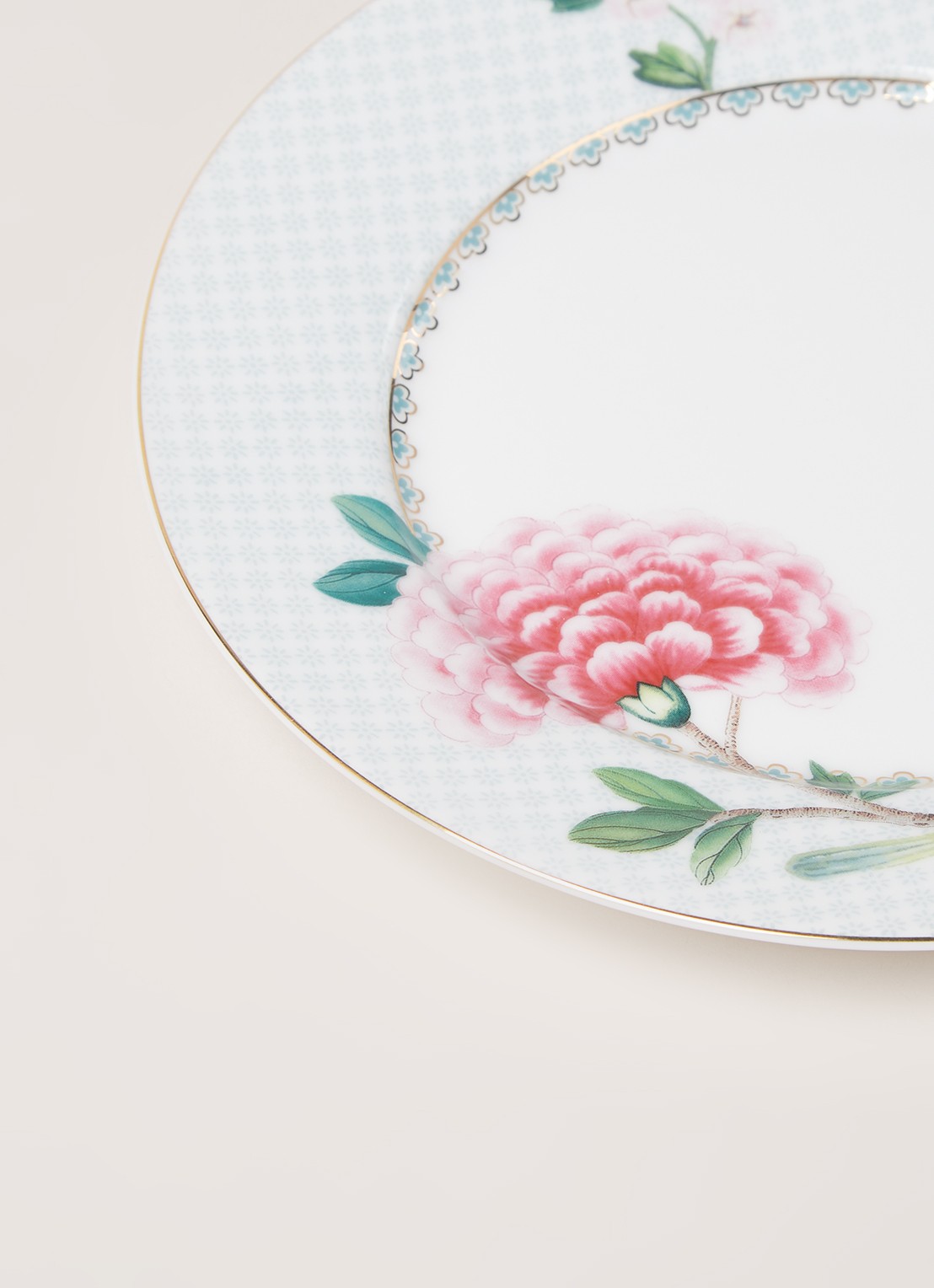Pip Studio Blushing Birds ontbijtbord 21 cm  - detail lichtblauw
