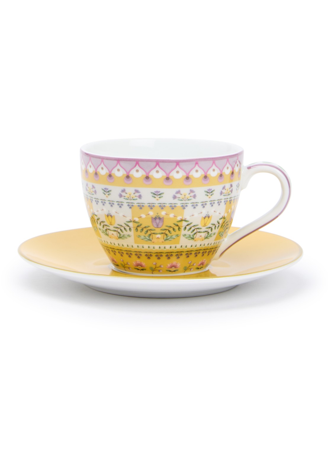 Pip Studio Blushing Birds serveerschaal 33 cm  - voorkant geel