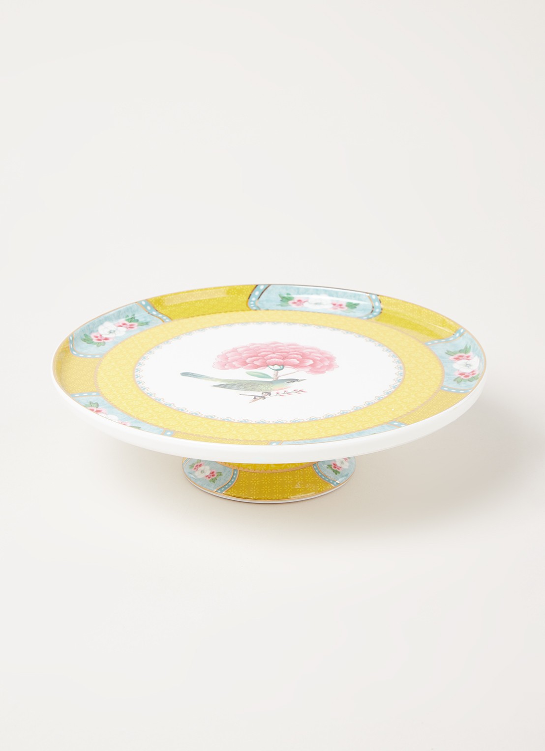 Pip Studio Blushing Birds taartplateau 21 cm - voorkant 2 mosterd