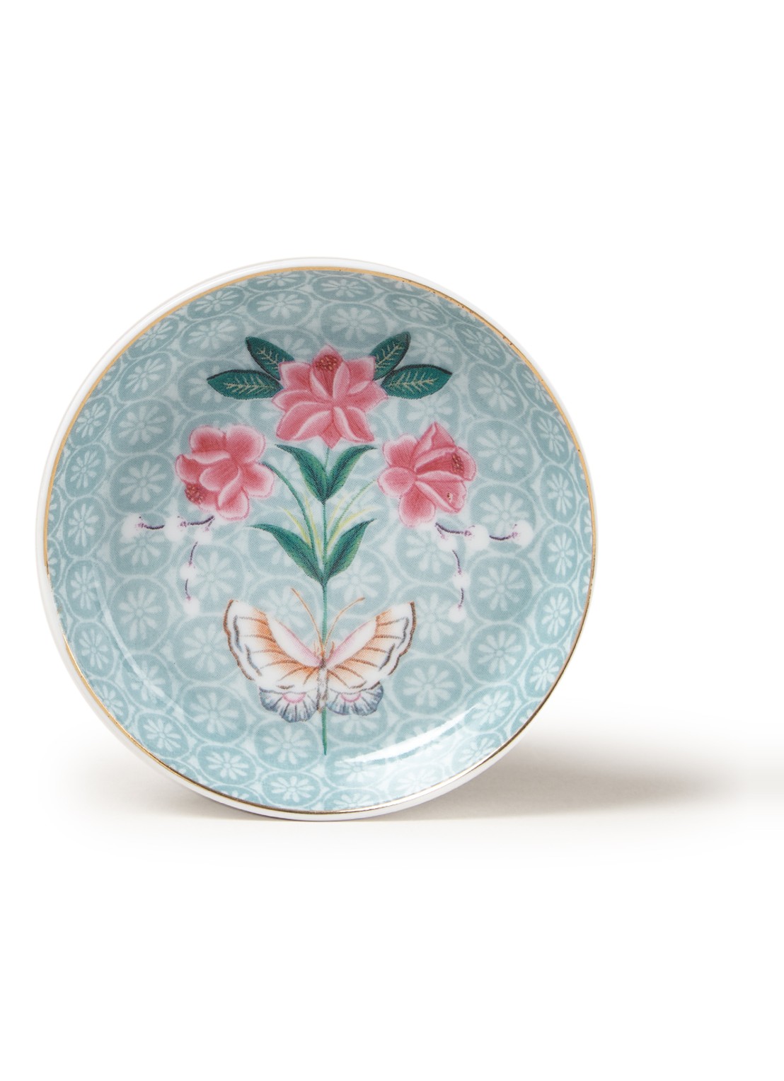 Pip Studio Blushing Birds theetip 9 cm  - voorkant lichtblauw