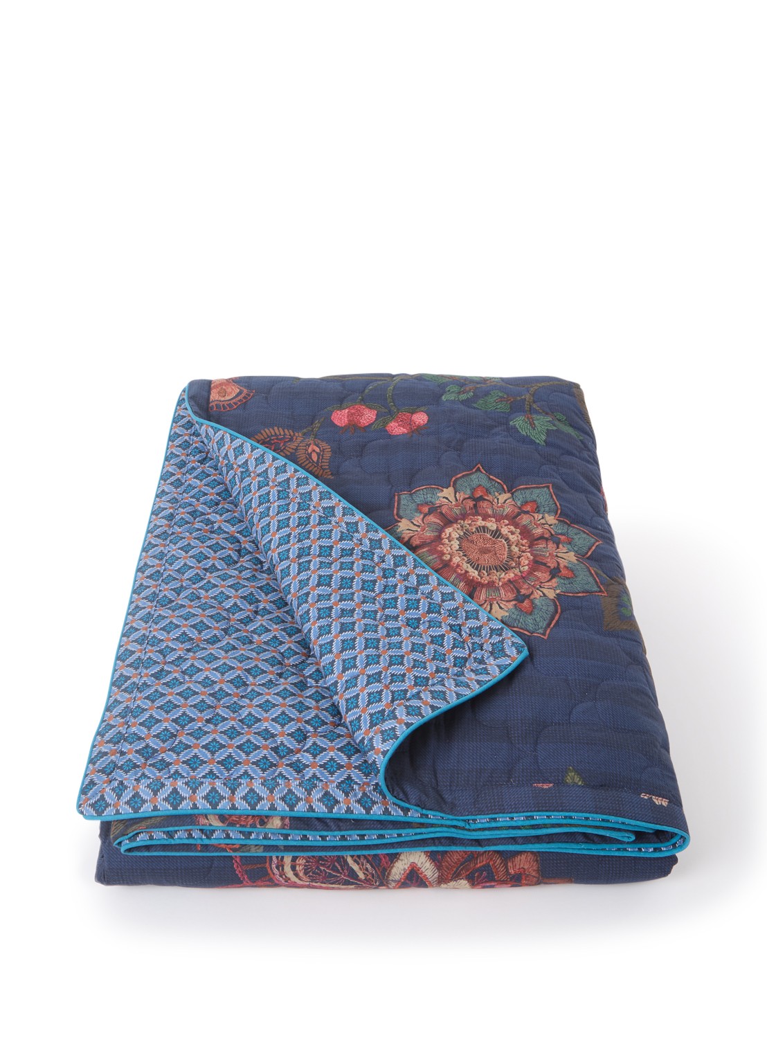 Pip Studio Buenas Noches bedsprei van katoen perkal - voorkant 5 donkerblauw