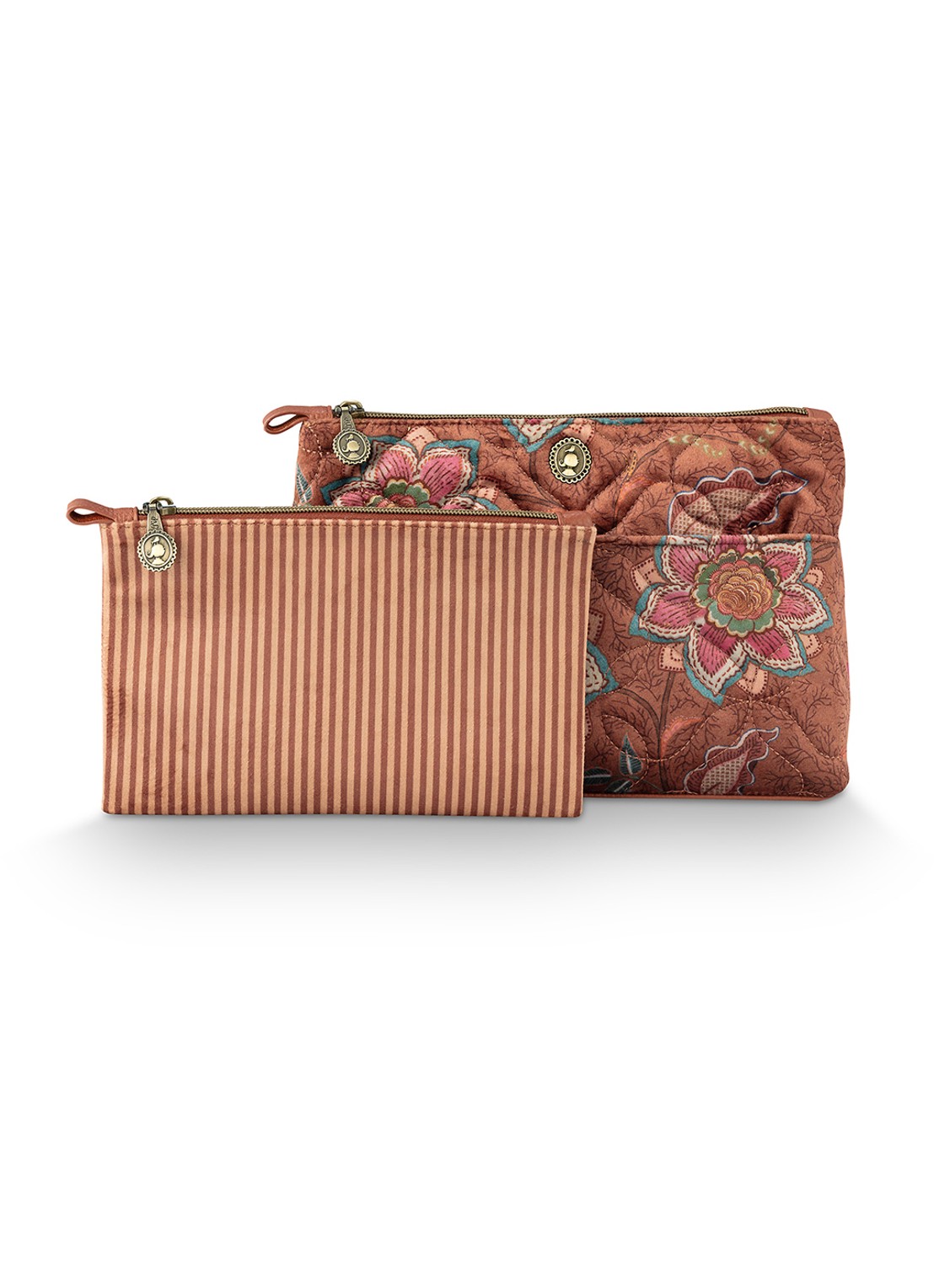 Pip Studio Caryn Mumbai Morning beautycase 2-delig - detail bruin