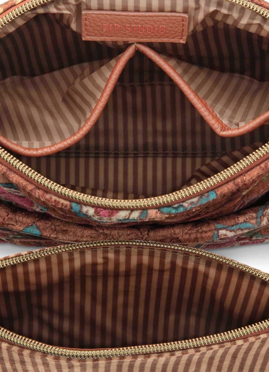Pip Studio Caryn Mumbai Morning beautycase 2-delig - detail 2 bruin