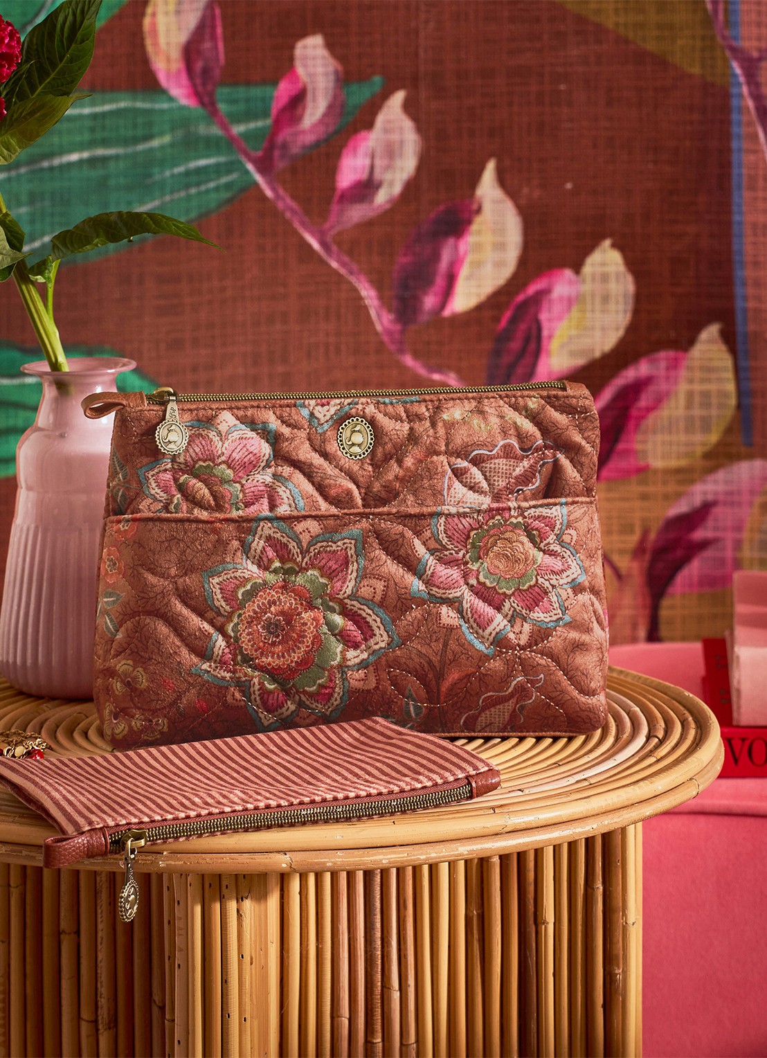 Pip Studio Caryn Mumbai Morning beautycase 2-delig - voorkant 5 bruin