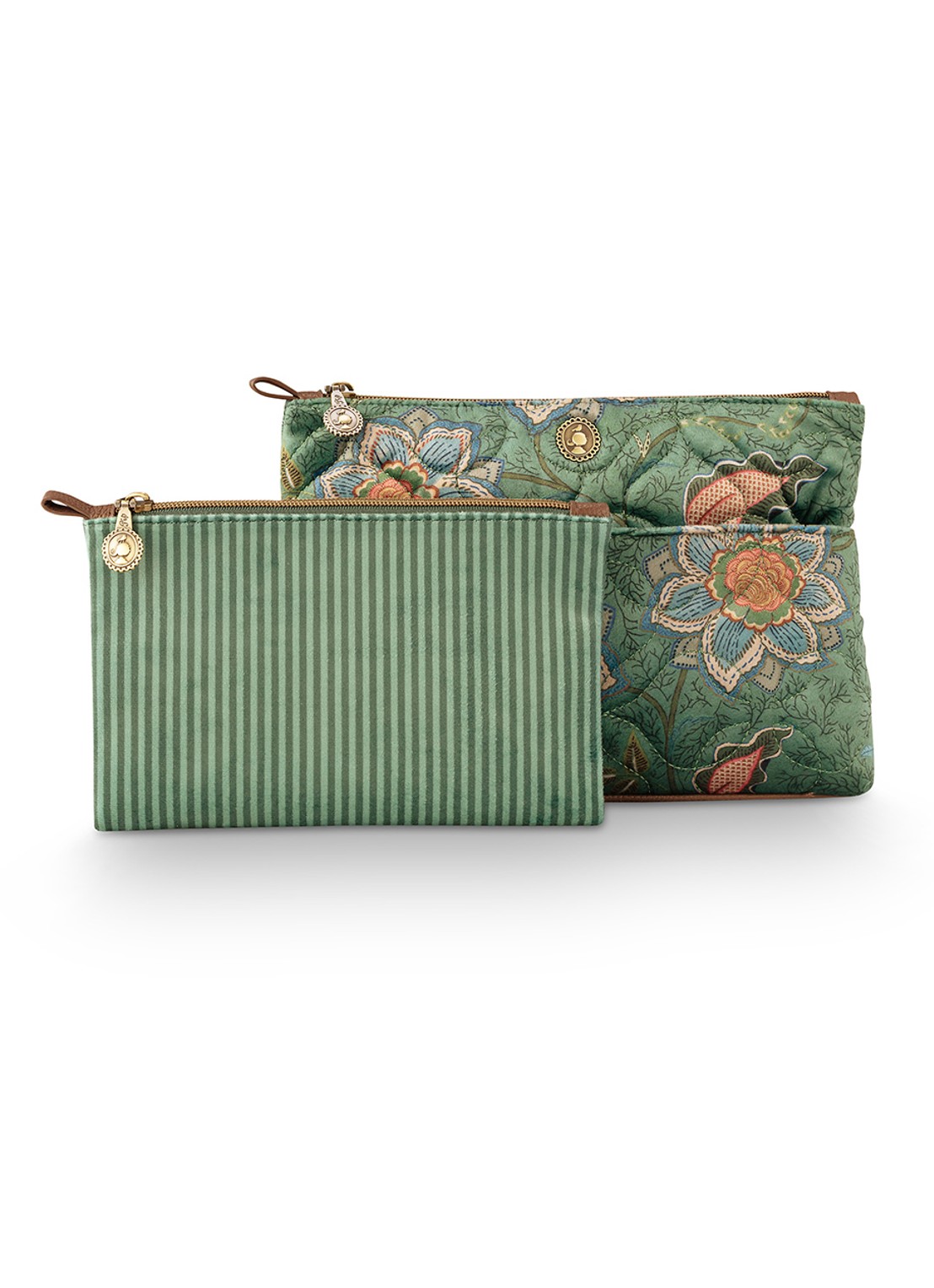 Pip Studio Caryn Mumbai Morning beautycase 2-delig - detail 4 groen