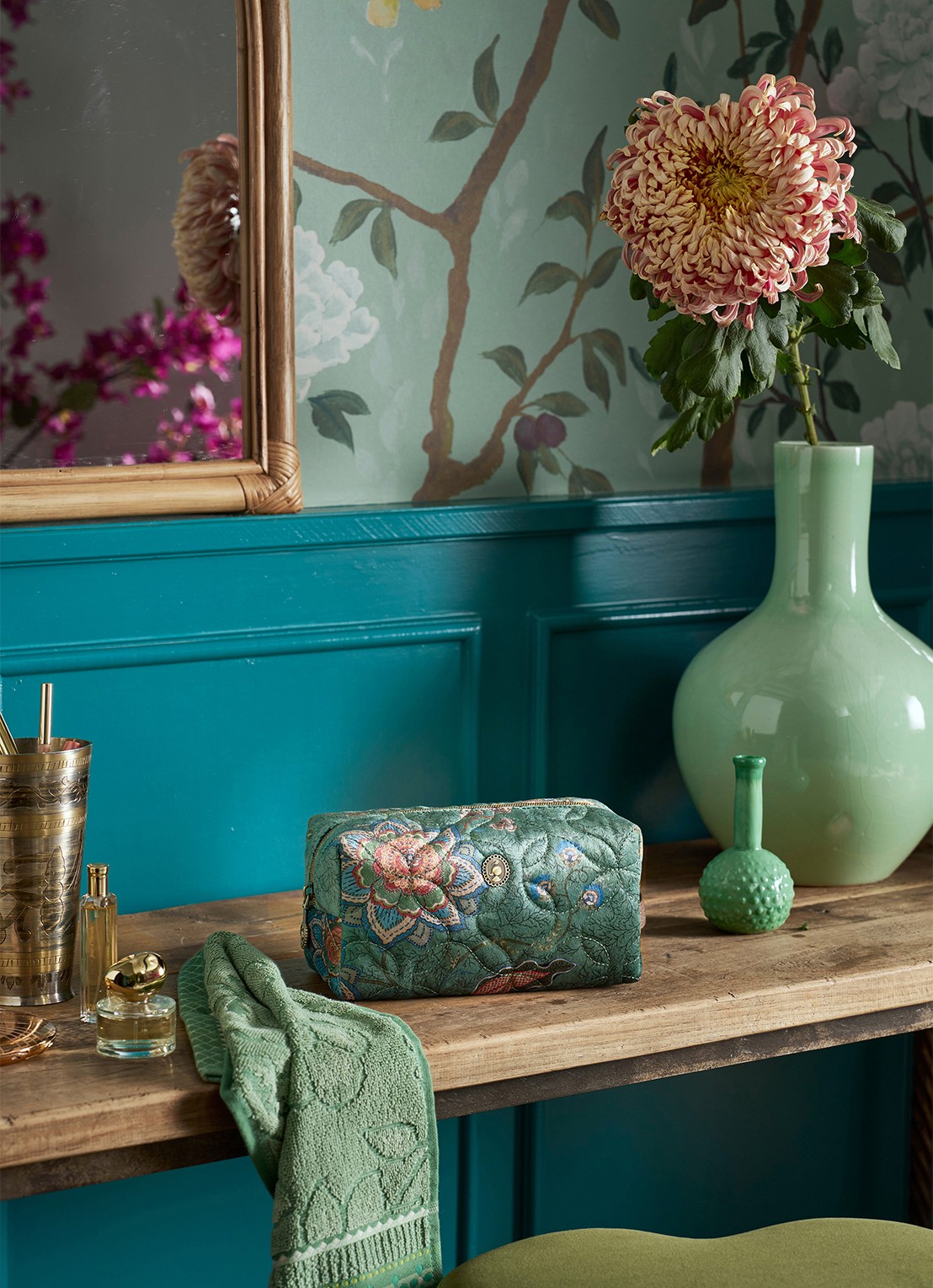 Pip Studio Coco Mumbai Morning beautycase - voorkant 4 groen