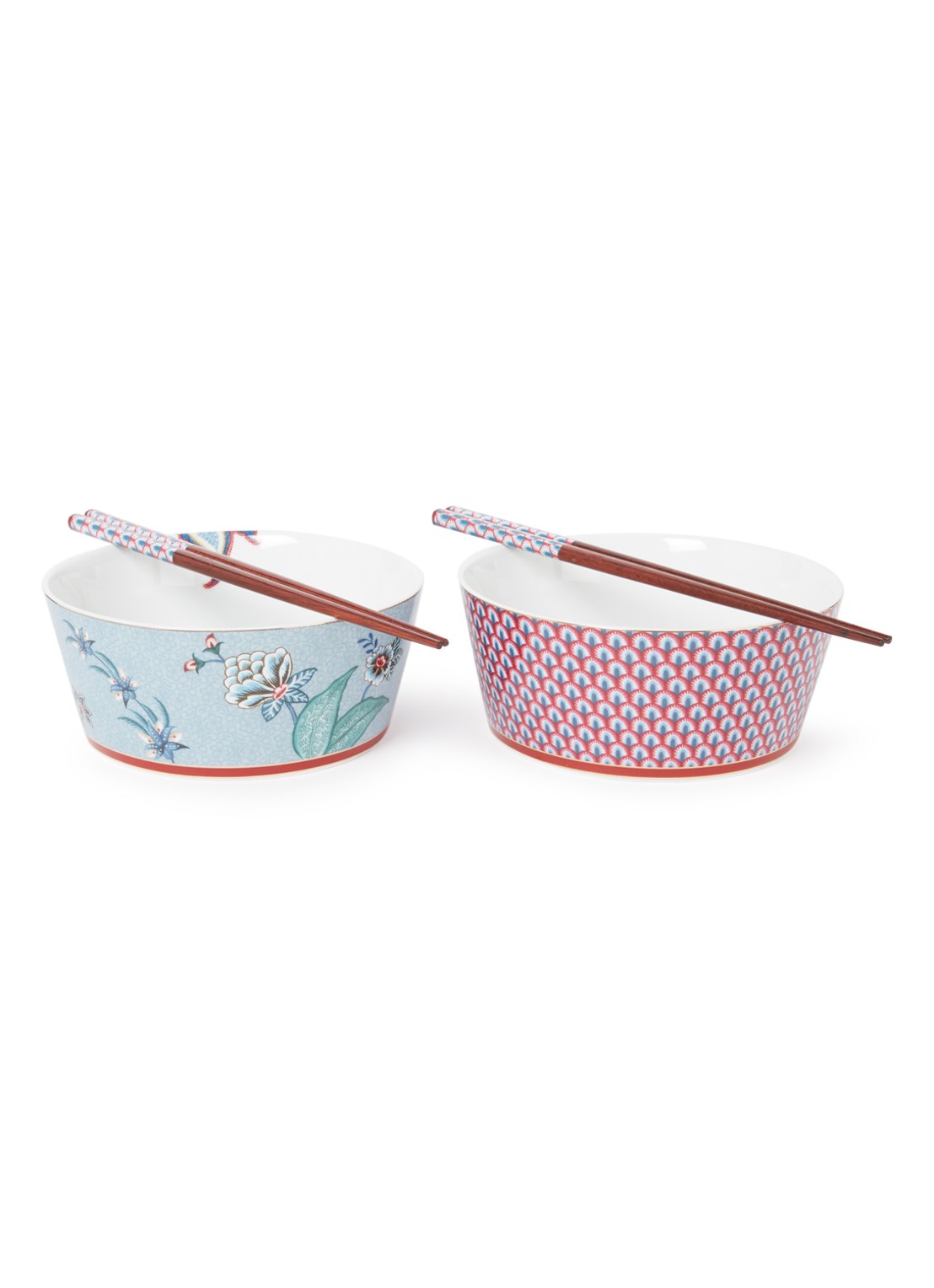 Pip Studio Flower Festival kom 14,5 cm set van 2 - voorkant blauw