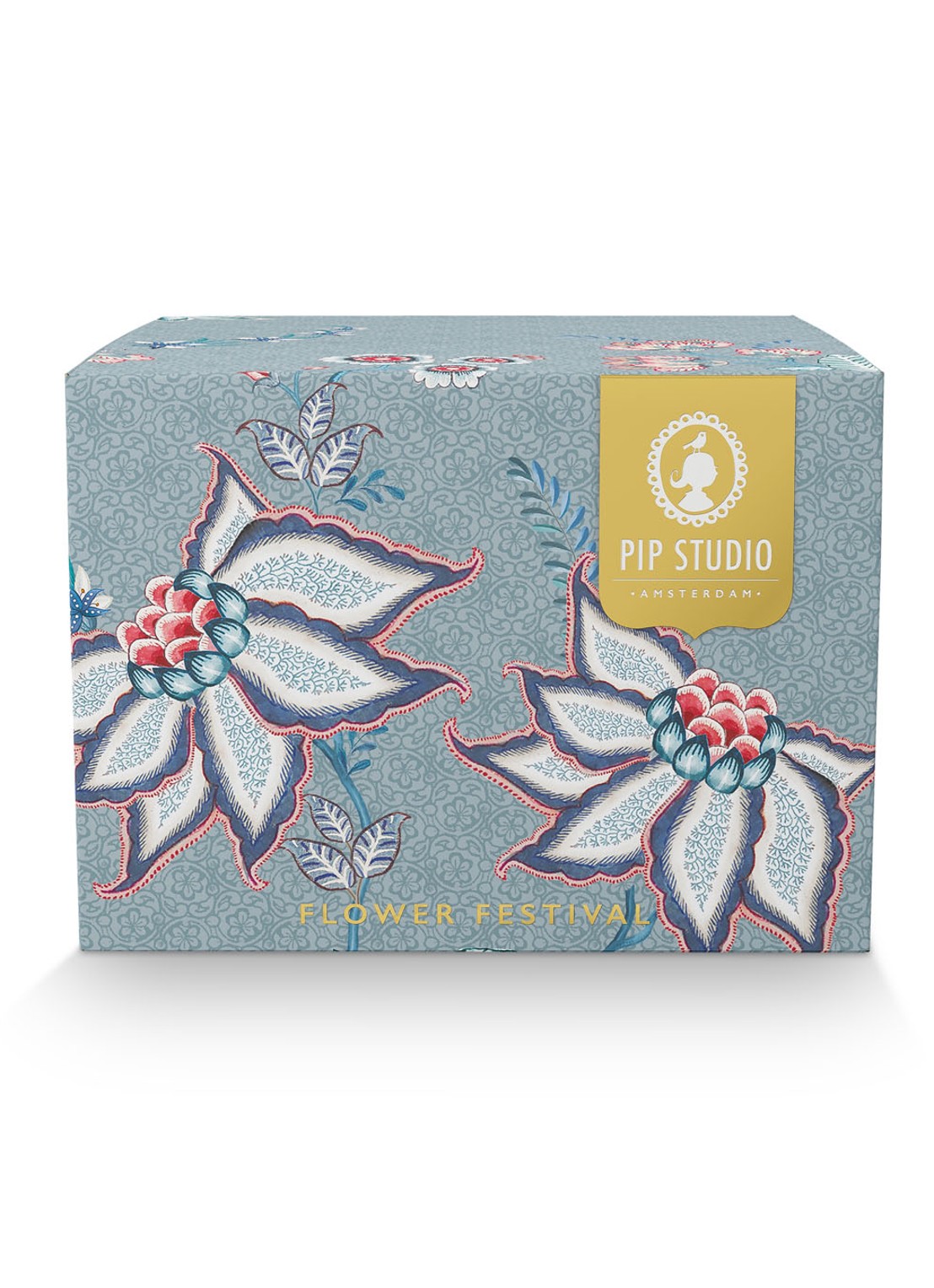 Pip Studio Flower Festival kop en schotel 28 cl set van 2 - detail 6 blauwgrijs