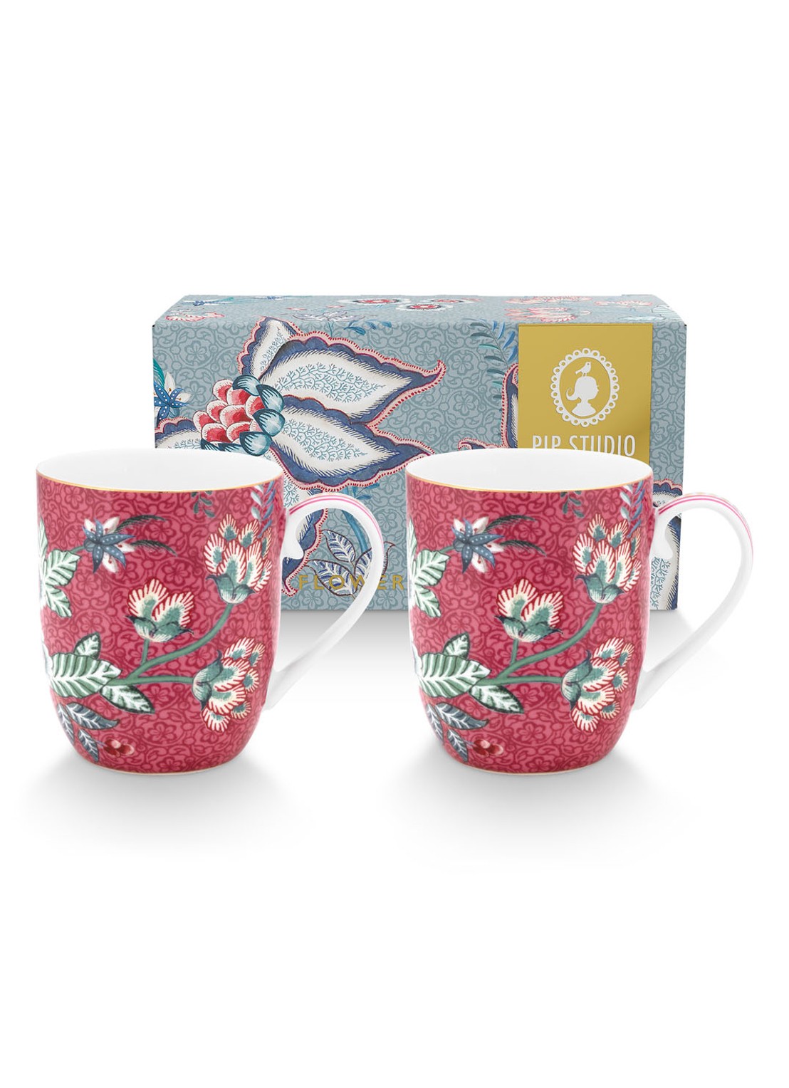 Pip Studio Flower Festival kopje 14,5 cl set van 2 - detail 3 roze