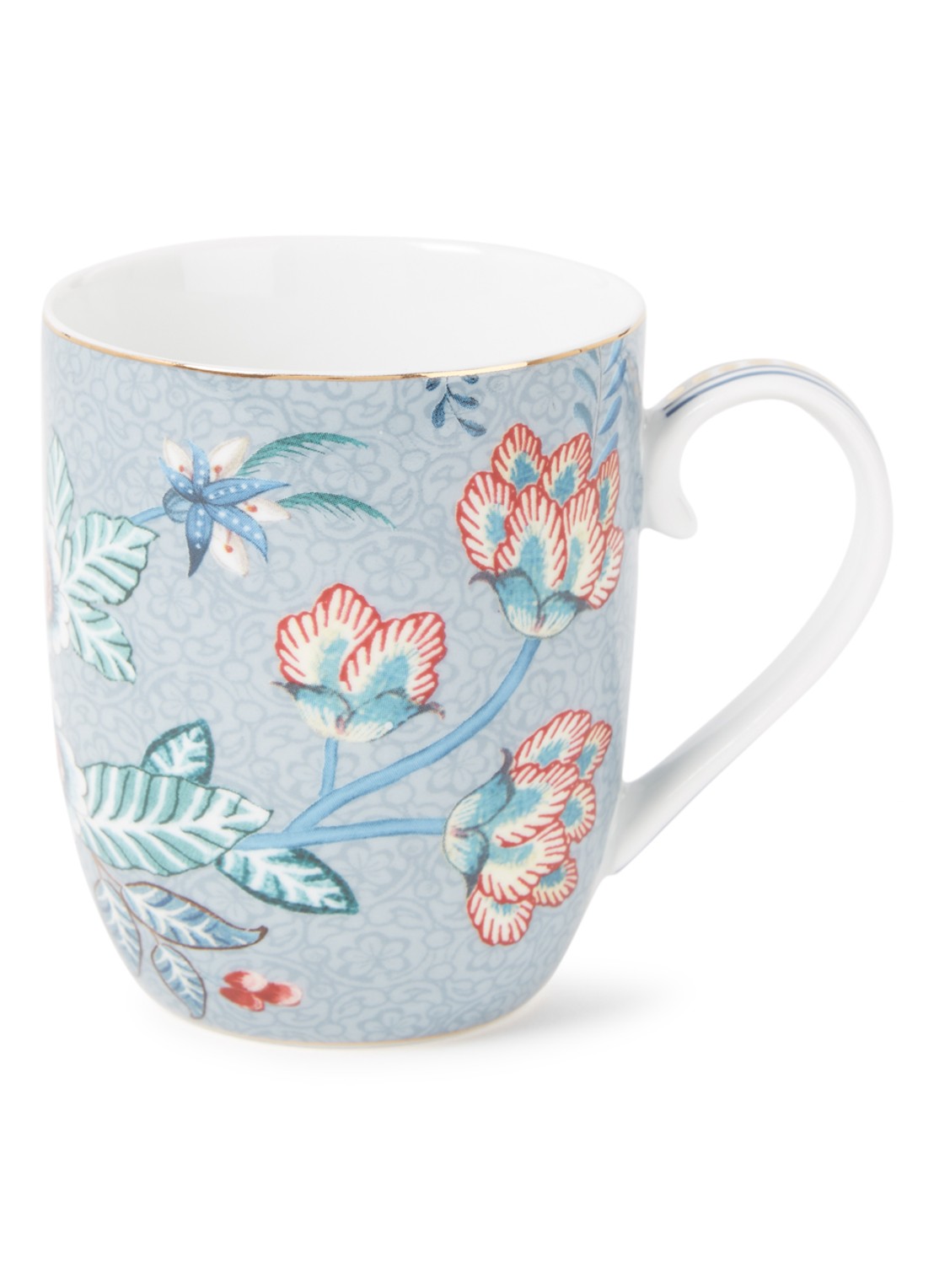 Pip Studio Flower Festival kopje 14,5 cl - voorkant 2 blauwgrijs