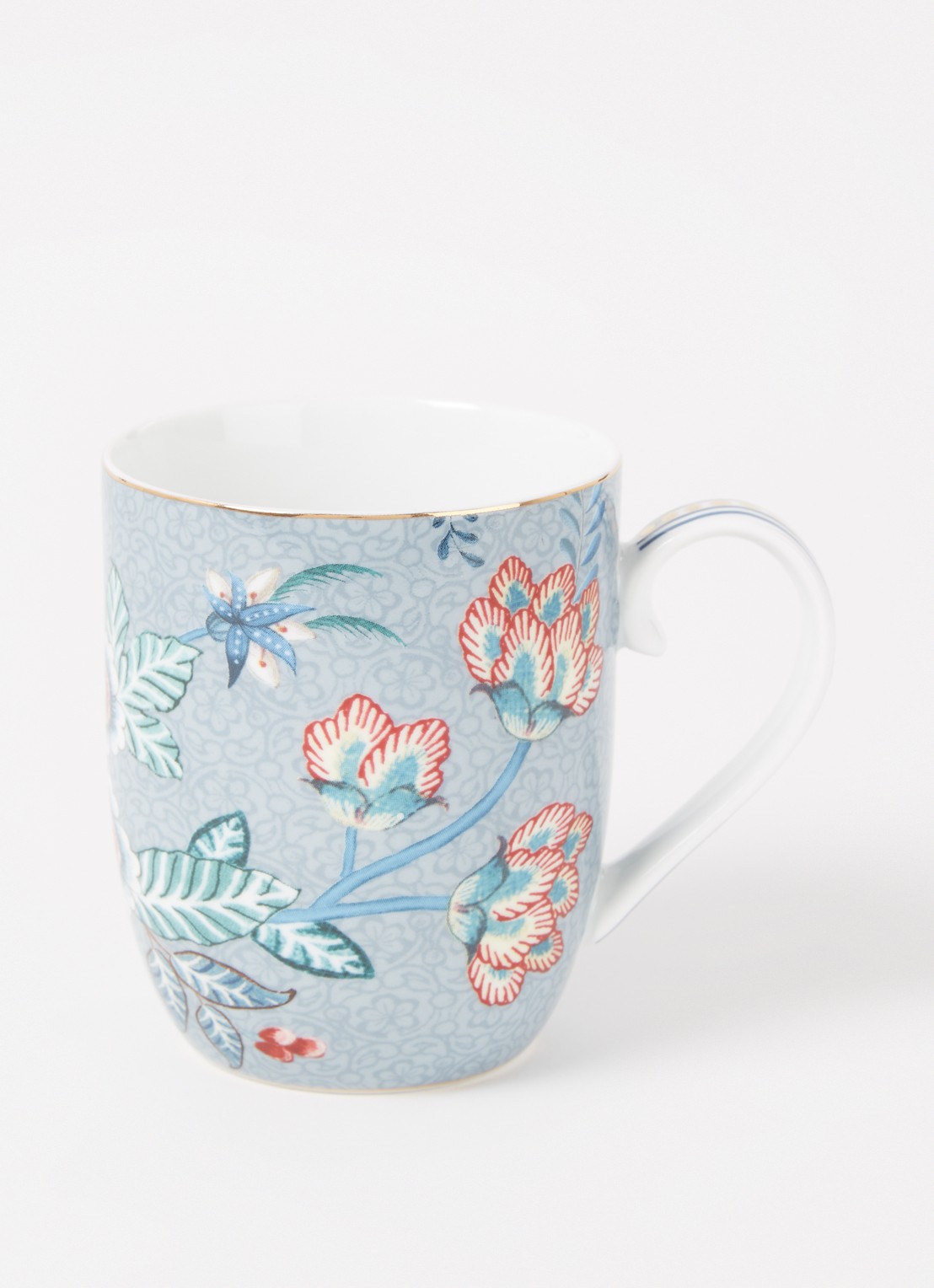 Pip Studio Flower Festival kopje 14,5 cl - voorkant 3 blauwgrijs