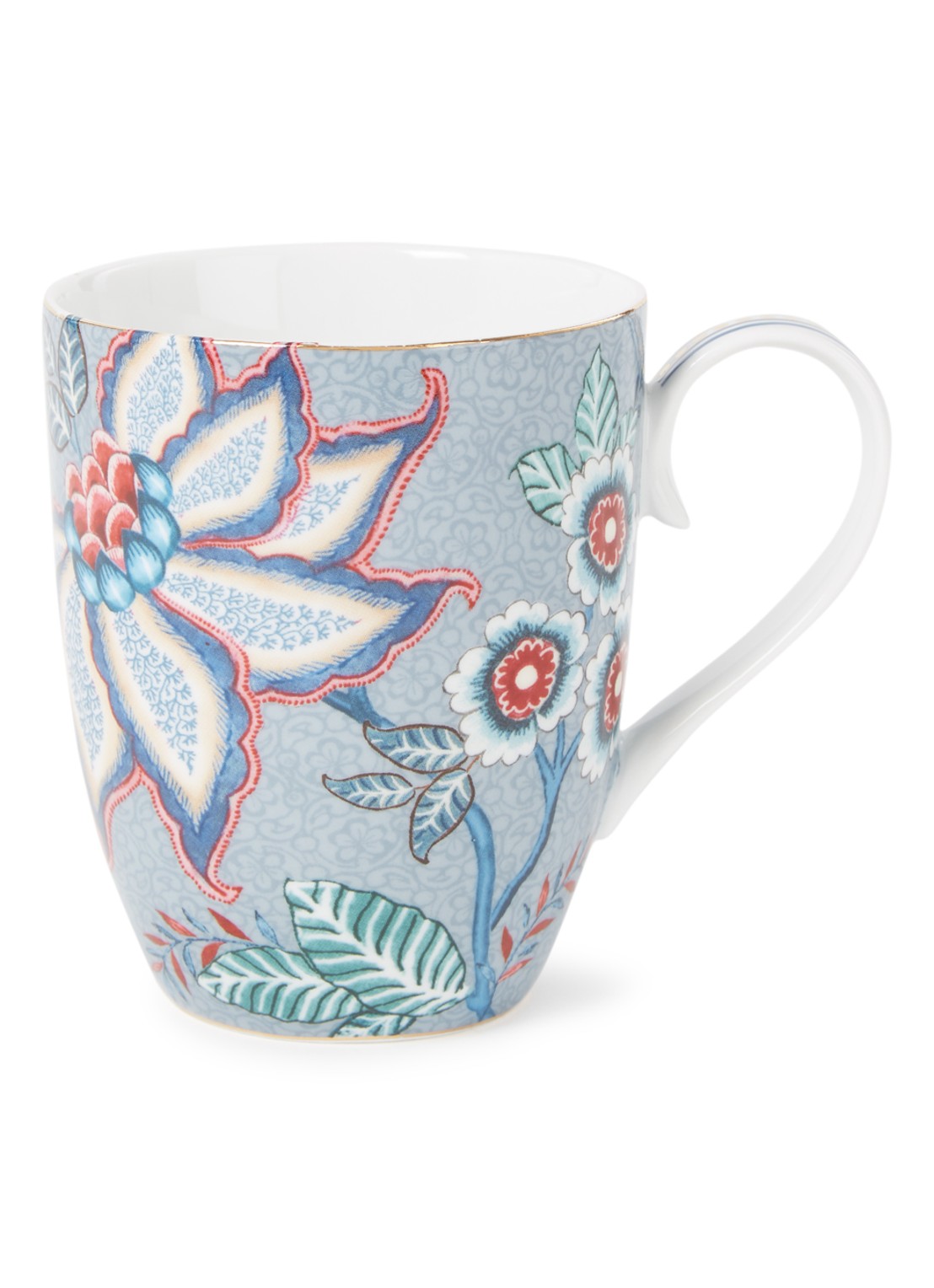 Pip Studio Flower Festival kopje 35 cl - voorkant 2 blauwgrijs