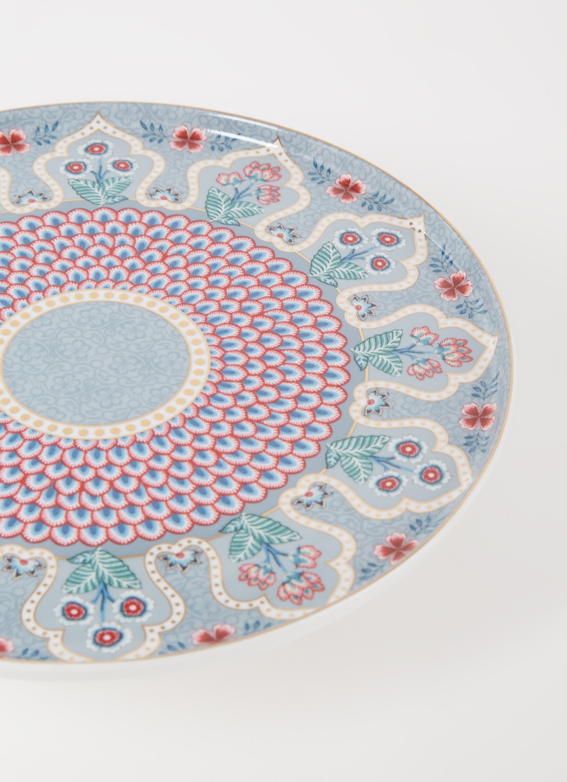 Pip Studio Flower Festival mini taartplateau 21 cm - detail blauwgrijs