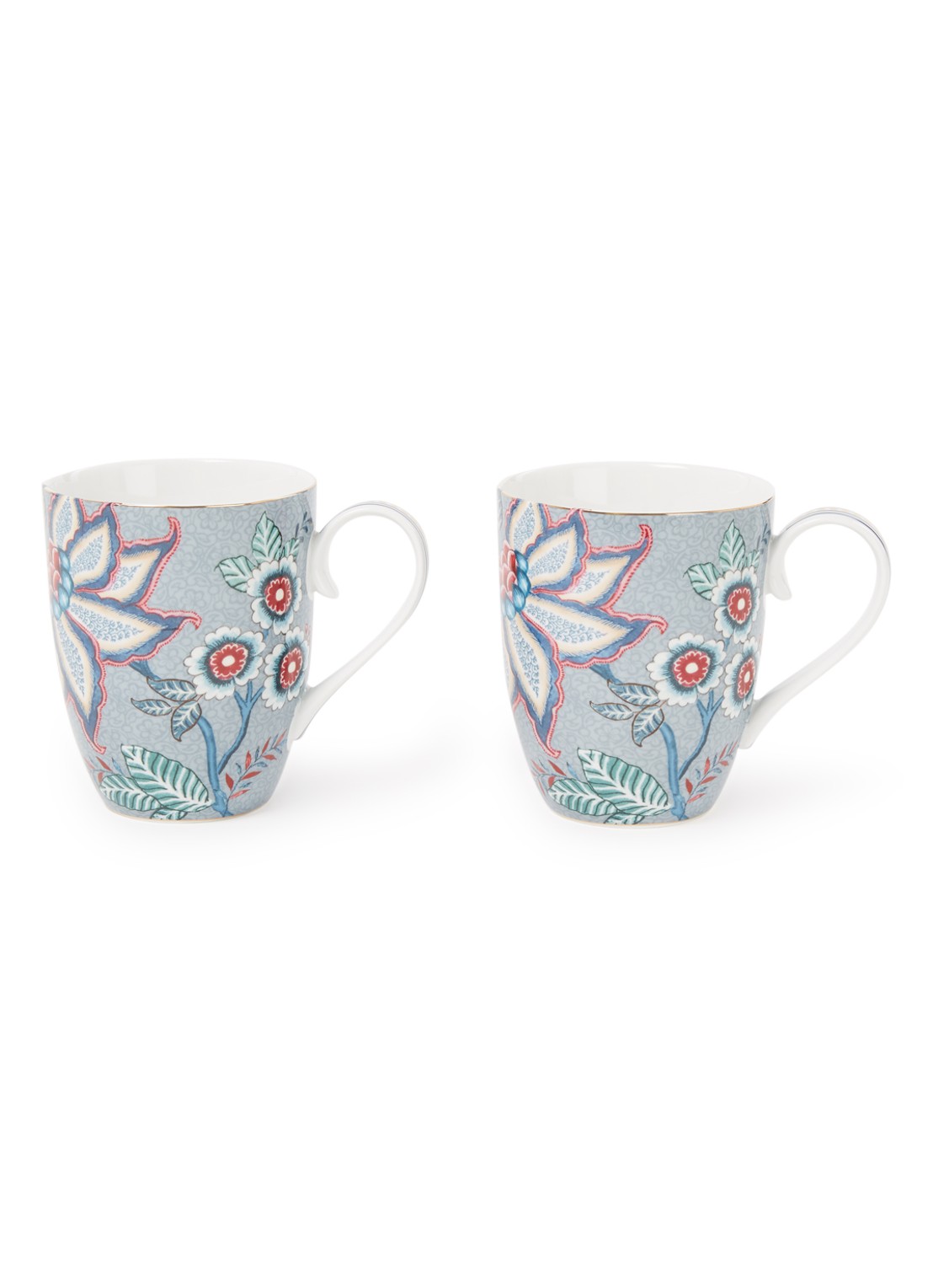 Pip Studio Flower Festival mok 35 cl - voorkant 4 blauwgrijs