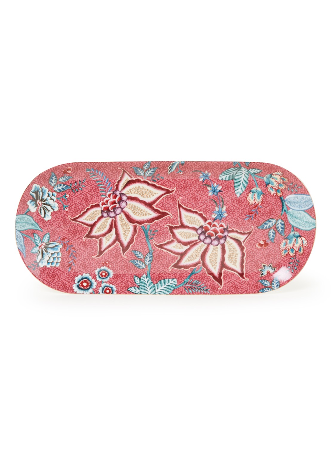 Pip Studio Flower Festival serveerschaal 34 cm - voorkant roze