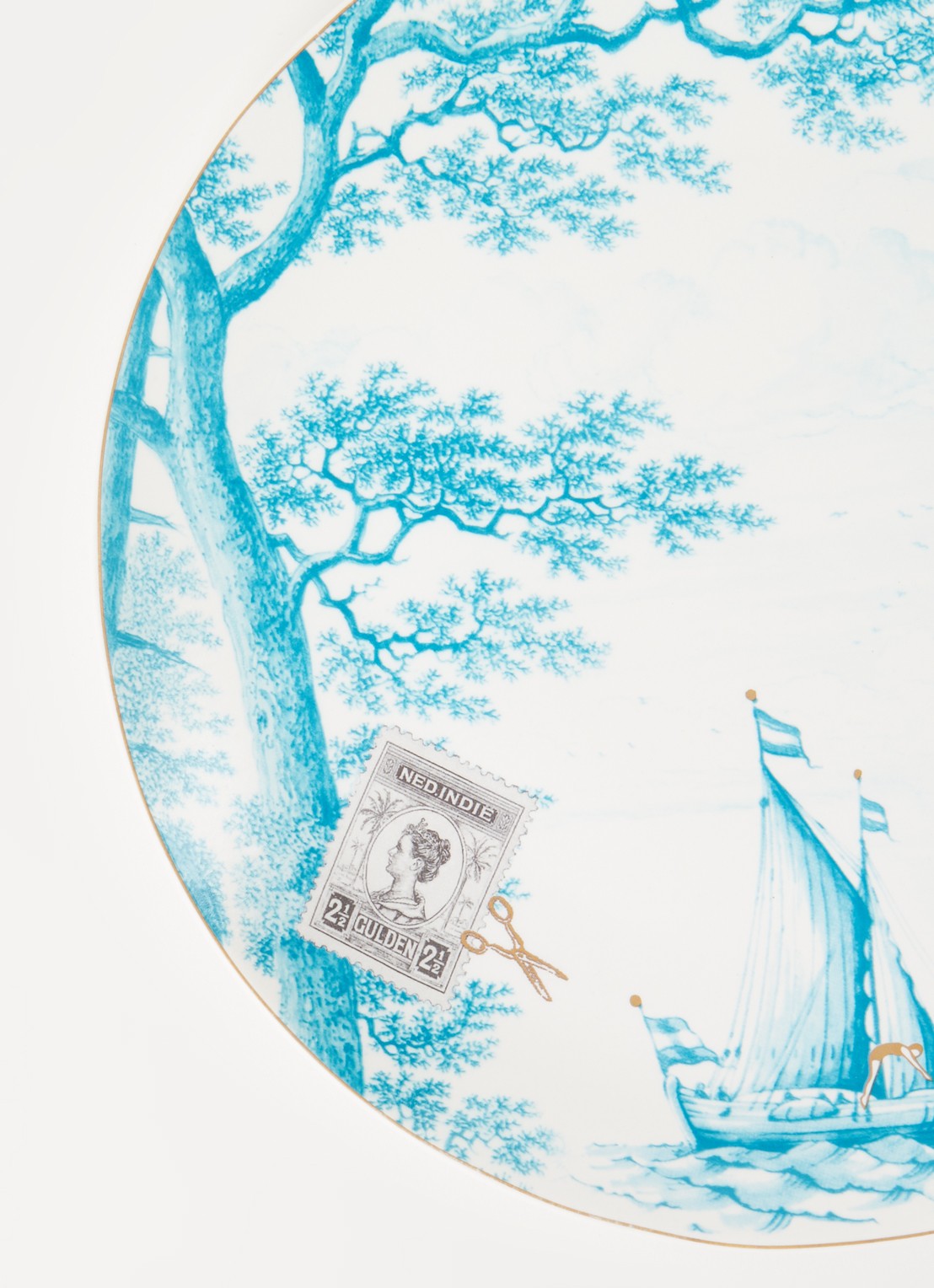 Pip Studio Heritage Boat dinerbord 23 cm  - detail 3 zeegroen