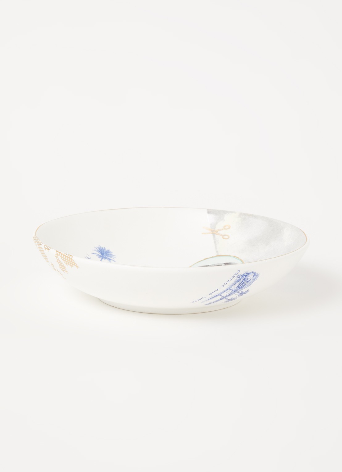 Pip Studio Heritage Palm serveerschaal 18 cm - voorkant 3 wit