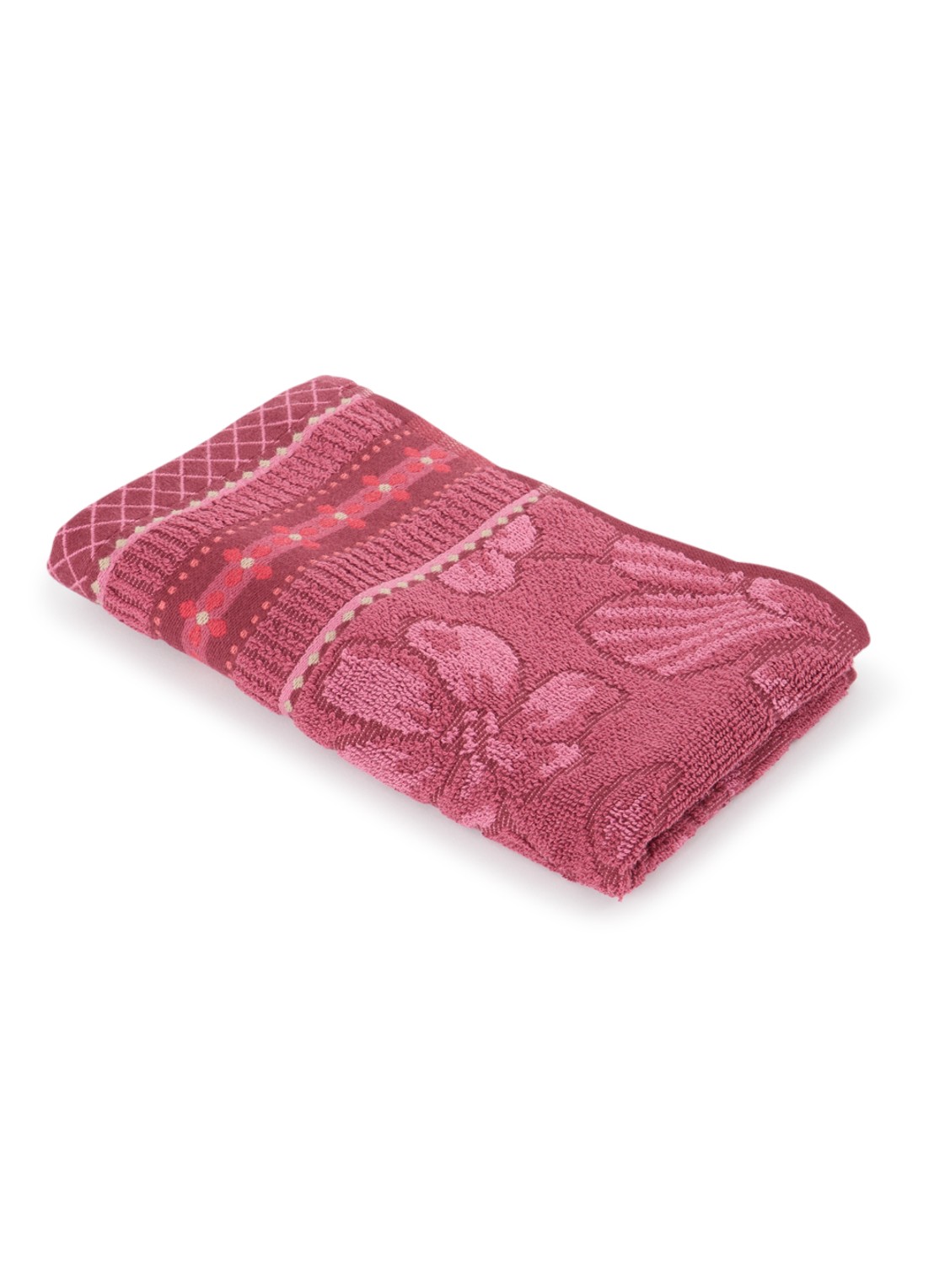 Pip Studio Jasmin gastendoek van katoen - 500 gr/m2 - 30 x 50 cm - voorkant donkerroze