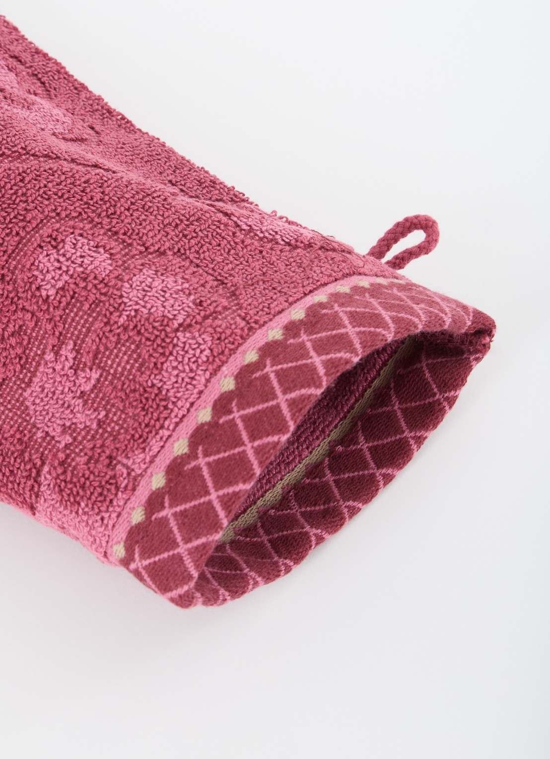 Pip Studio Jasmin washand van katoen - 500 gr/m2 - 16 x 22 cm - detail 3 donkerroze