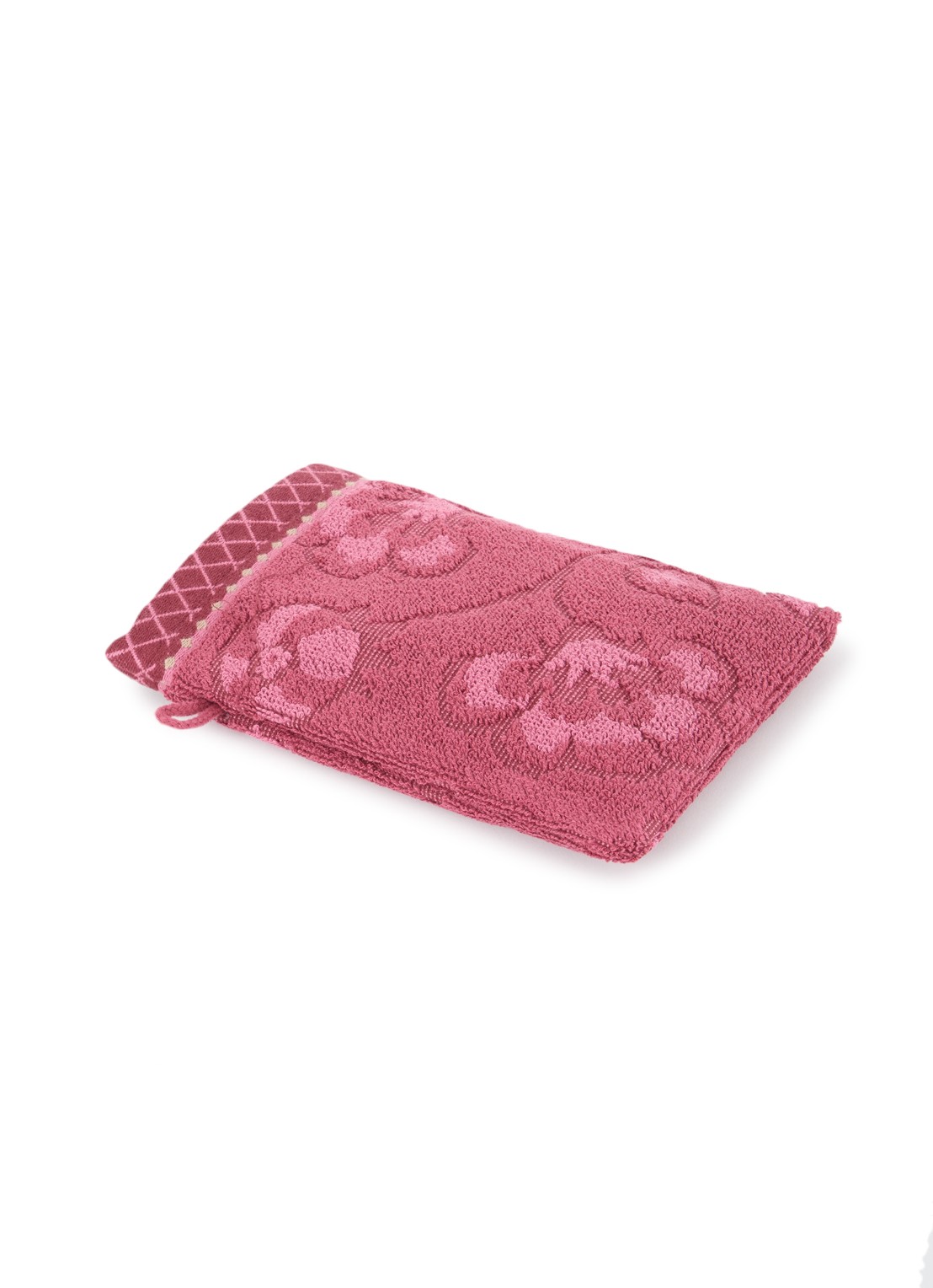 Pip Studio Jasmin washand van katoen - 500 gr/m2 - 16 x 22 cm - voorkant donkerroze