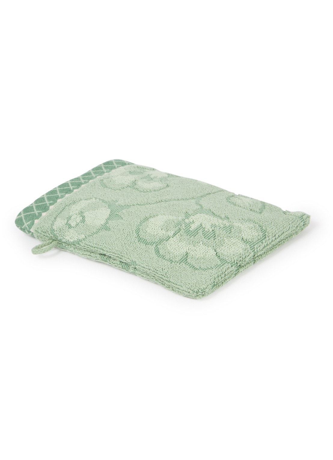 Pip Studio Jasmin washand van katoen - 500 gr/m2 - 16 x 22 cm - voorkant 2 groen